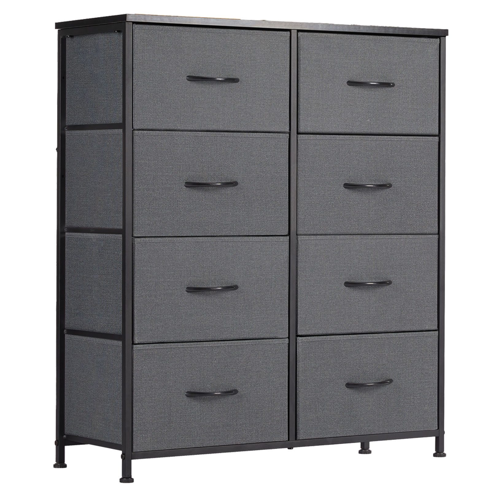 Schubkastenkommode Kommode Stoff 8 Schubladen Sideboard Mehrzweckschrank