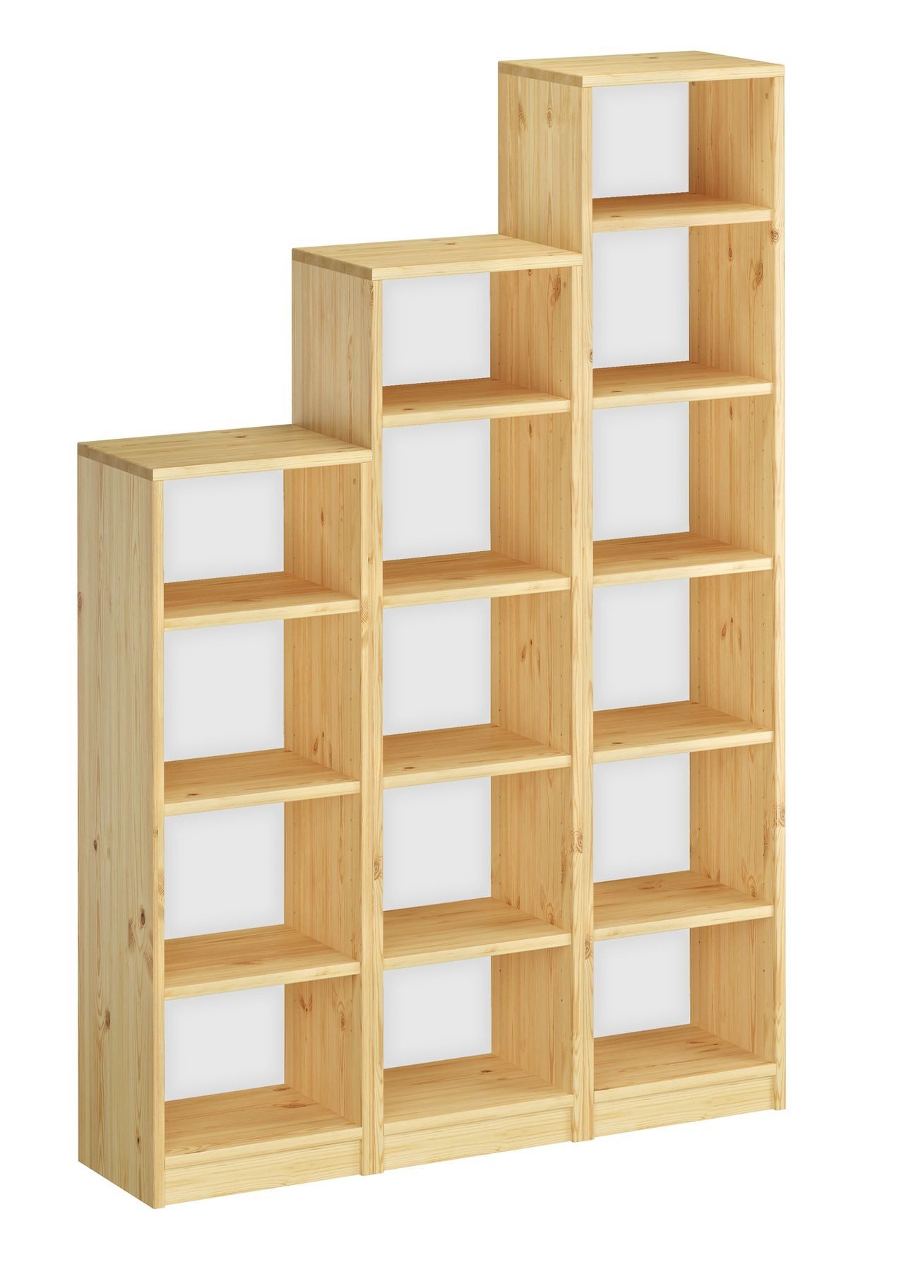ERST-HOLZ Wandregal Holzregal in Drei Größen Kiefer Massiv