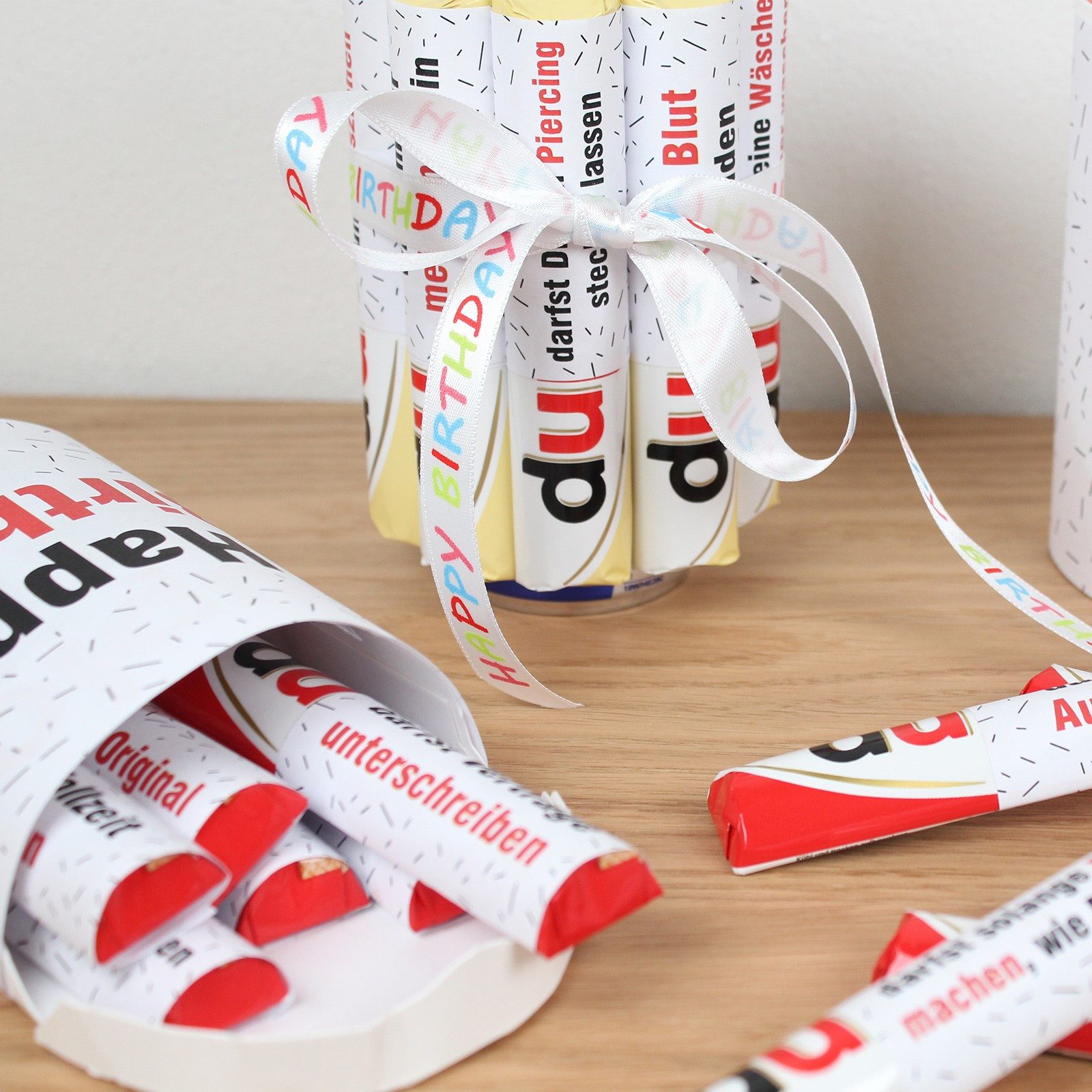 nikima Packpapier PAPIER SET - Duplo Endlich 18 Geburtstag Geschenk DIY Vorlagen Set