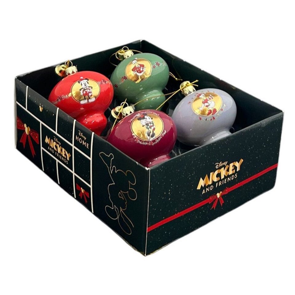 Disney Weihnachtsbaumkugel Disney Weihnachtskugeln Micky Maus Christbaumschmuck (4 St), Weihnachten
