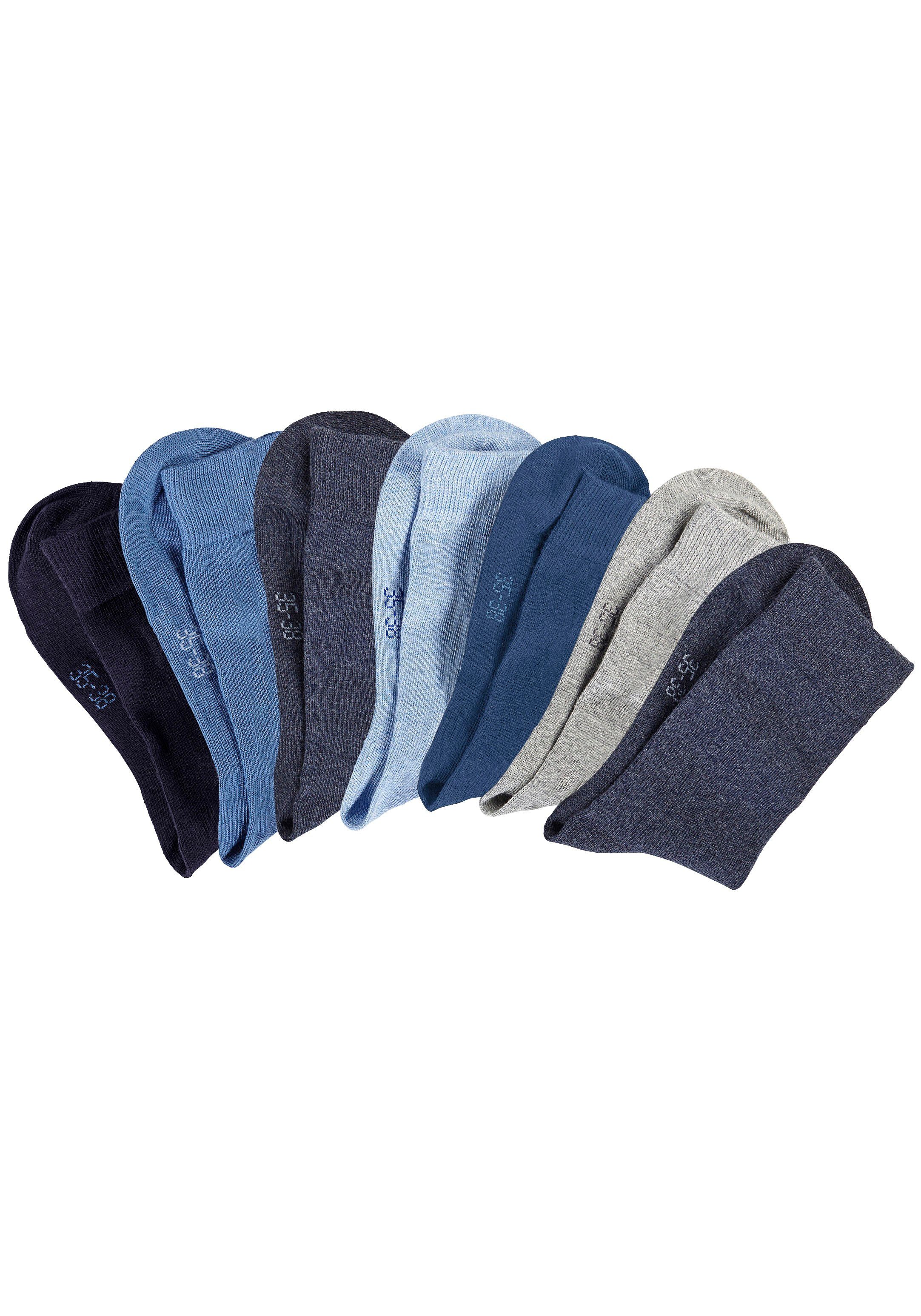 Lavana Basicsocken Damensocken meliert und uni (Packung, 7-Paar, Gr. 35-38 bis 39-42) mit druckfreiem Bündchen – Bild 2 von 5