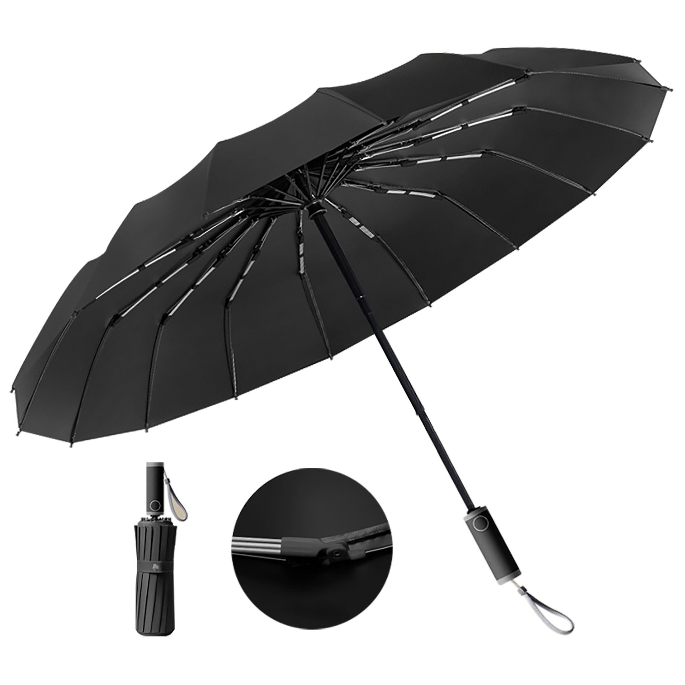 ibettertec Taschenregenschirm Regenschirm Sturmfest für Regen,104 günstig online kaufen