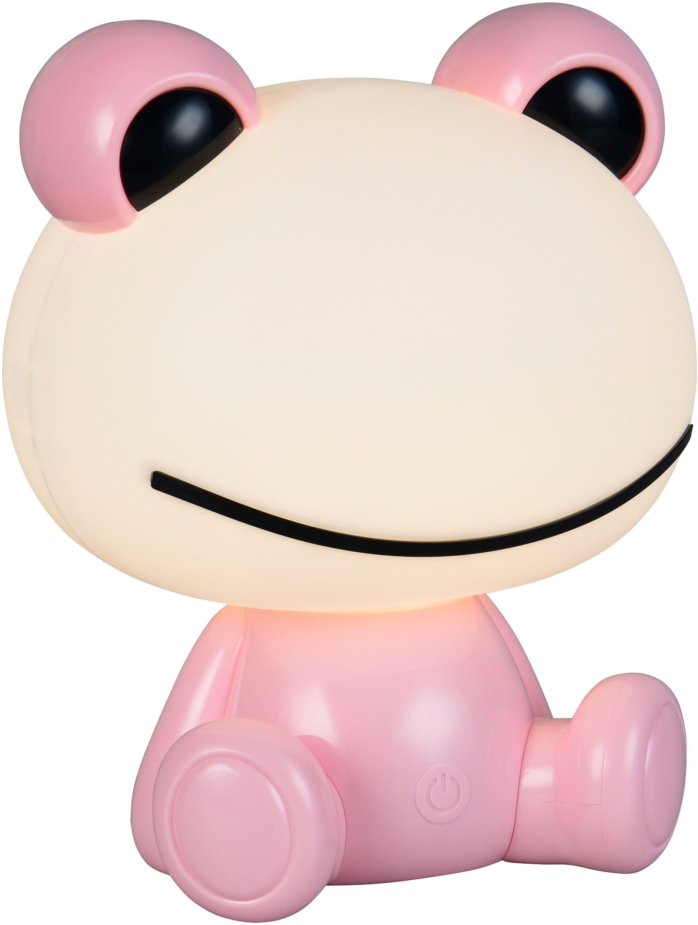 Reality Leuchten LED Tischleuchte HOPPER, Kinderzimmer Tischleuchte Nachttischleuchte Frosch Optik, RGB, Ein-/Ausschalter, Farbwechsel, USB-Ladefunktion, LED fest integriert, RGB, Warmweiß, 0,3W 30 Lumen warmweiß 3000K, RGB Farbwechsel Modus, USB-Anschluss