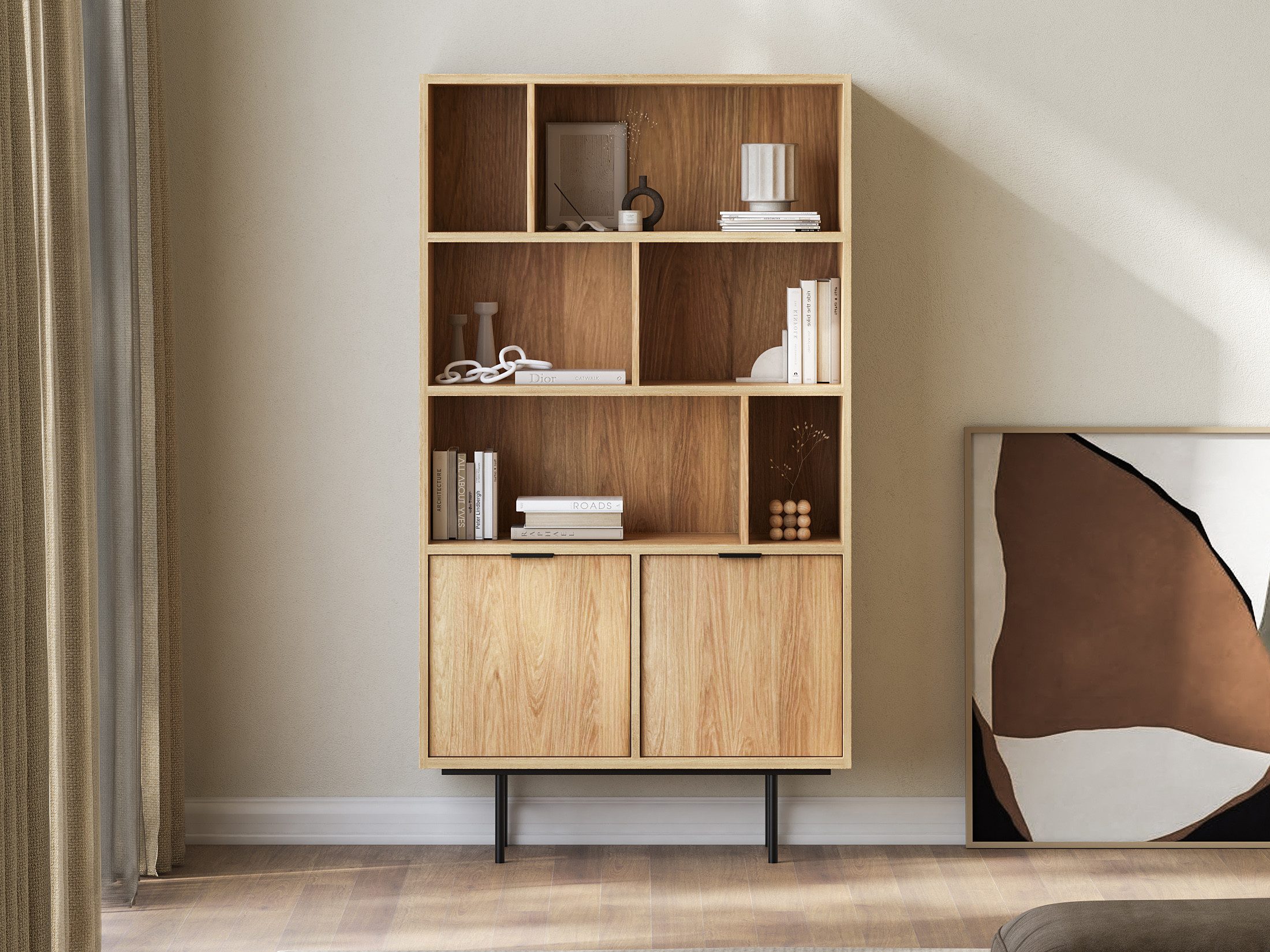 Beautysofa Bücherregal Evron mit 4 offene günstig online kaufen