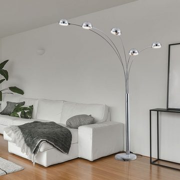 Globo Stehlampe, Leuchtmittel nicht inklusive, Stehleuchte Standlampe Stehlampe Chrom Wohnzimmer Modern