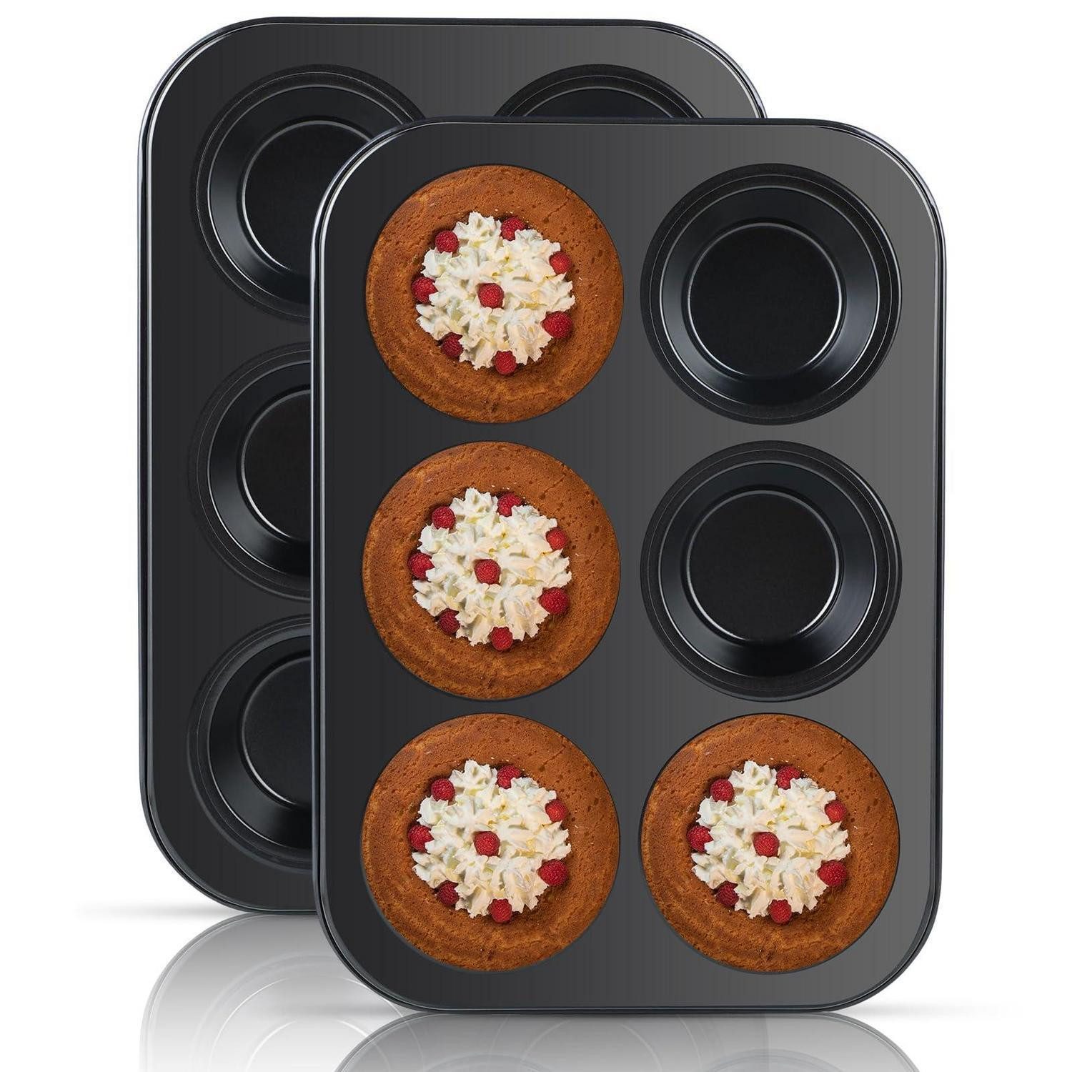 LuxusKollektion Muffinform Muffinform 6er 2 Stück Kohlenstoffstahl Schwarz, (2-tlg)