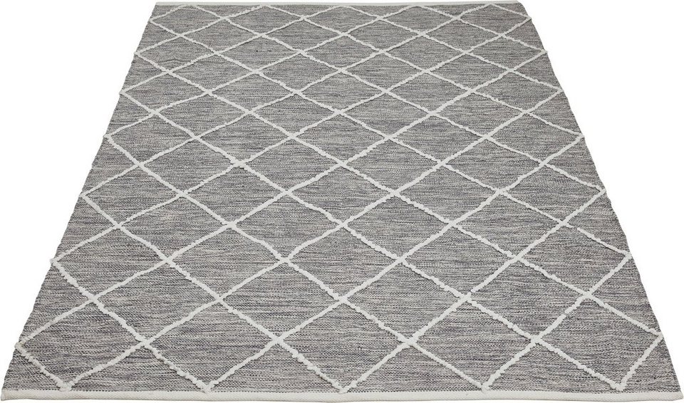Teppich Pantin, LUXOR living, rechteckig, Höhe: 8 mm, Handweb, Flachgewebe,  reine Baumwolle, handgewebt, Rauten Design