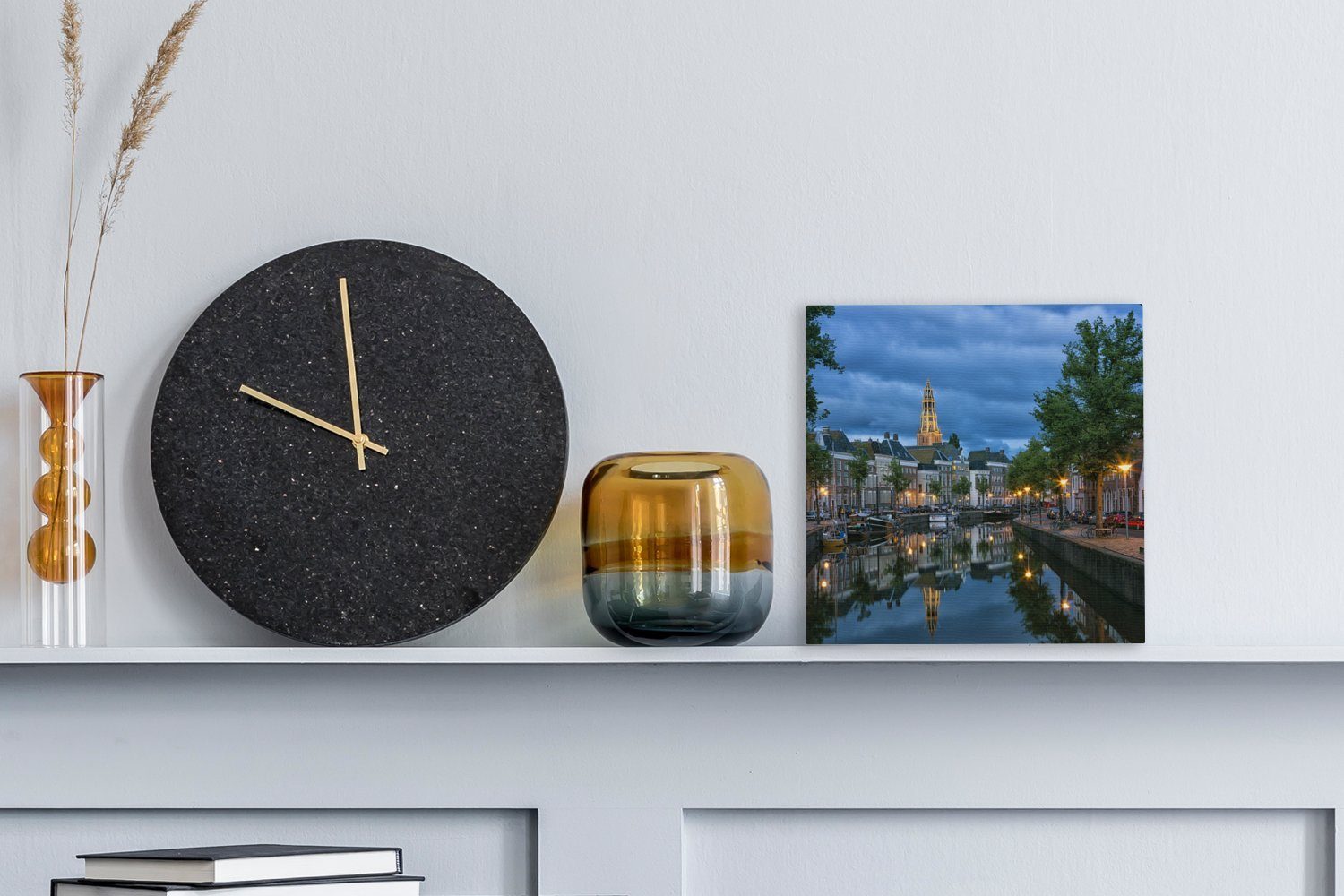 Leinwand Bilder Leinwandbild Grachtenpand, - Wohnzimmer Groningen OneMillionCanvasses® (1 für Schlafzimmer St),