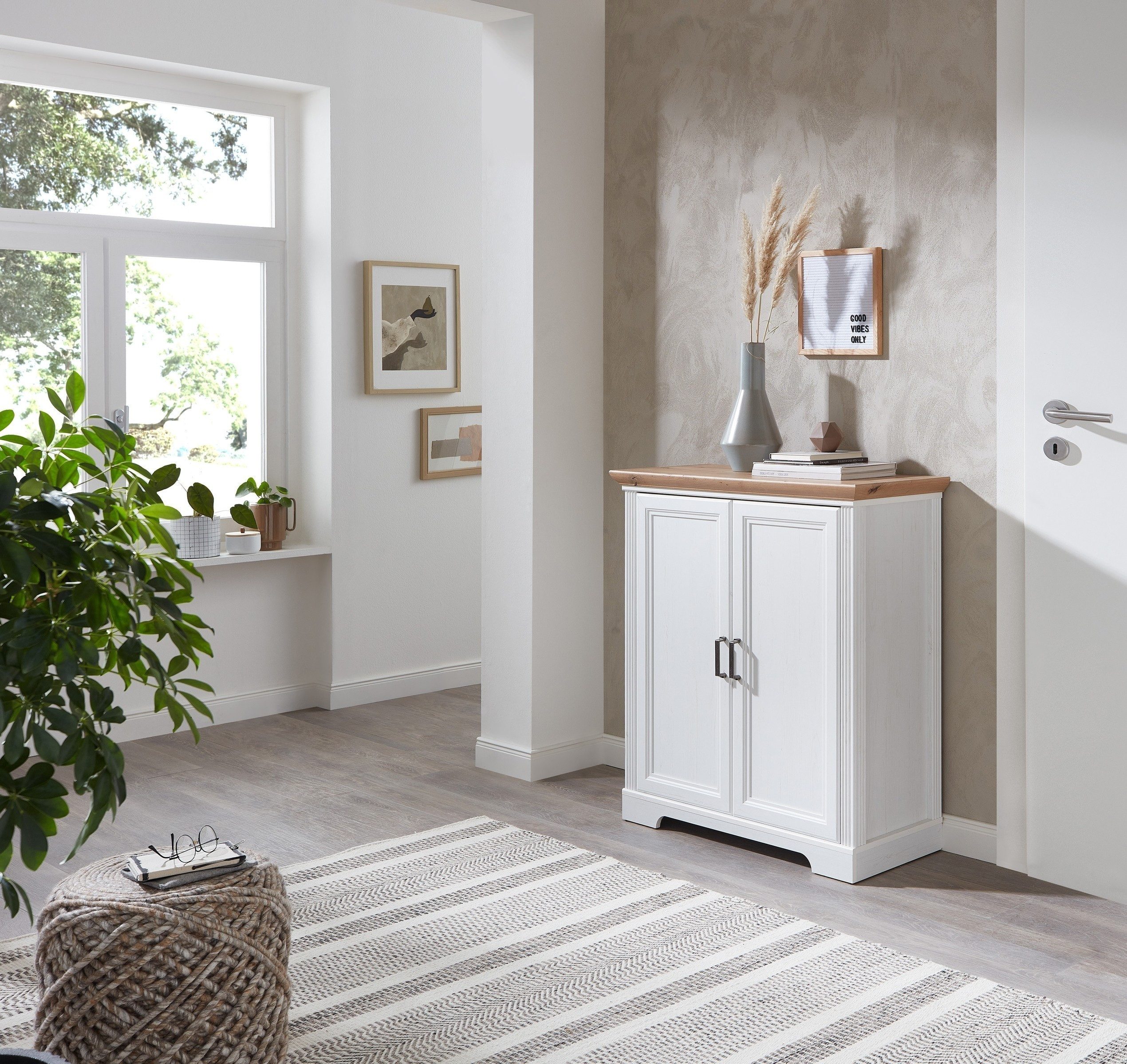 Innostyle Kommode in Artisan/Weiß mit 2 Türen und 2 Einlegeböden (BxHxT: 93x102x41 cm)