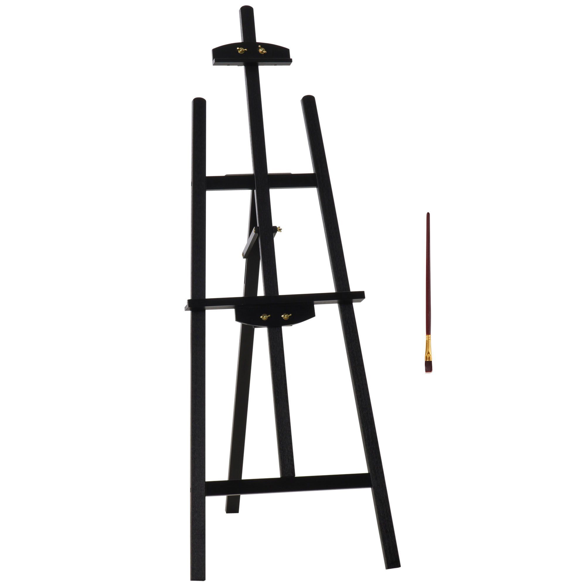 HOMCOM Staffelei Holzstaffelei Feldstaffelei für Malerei, Skizze, Schwarz 51,5 x 71,5 x 134,5 cm