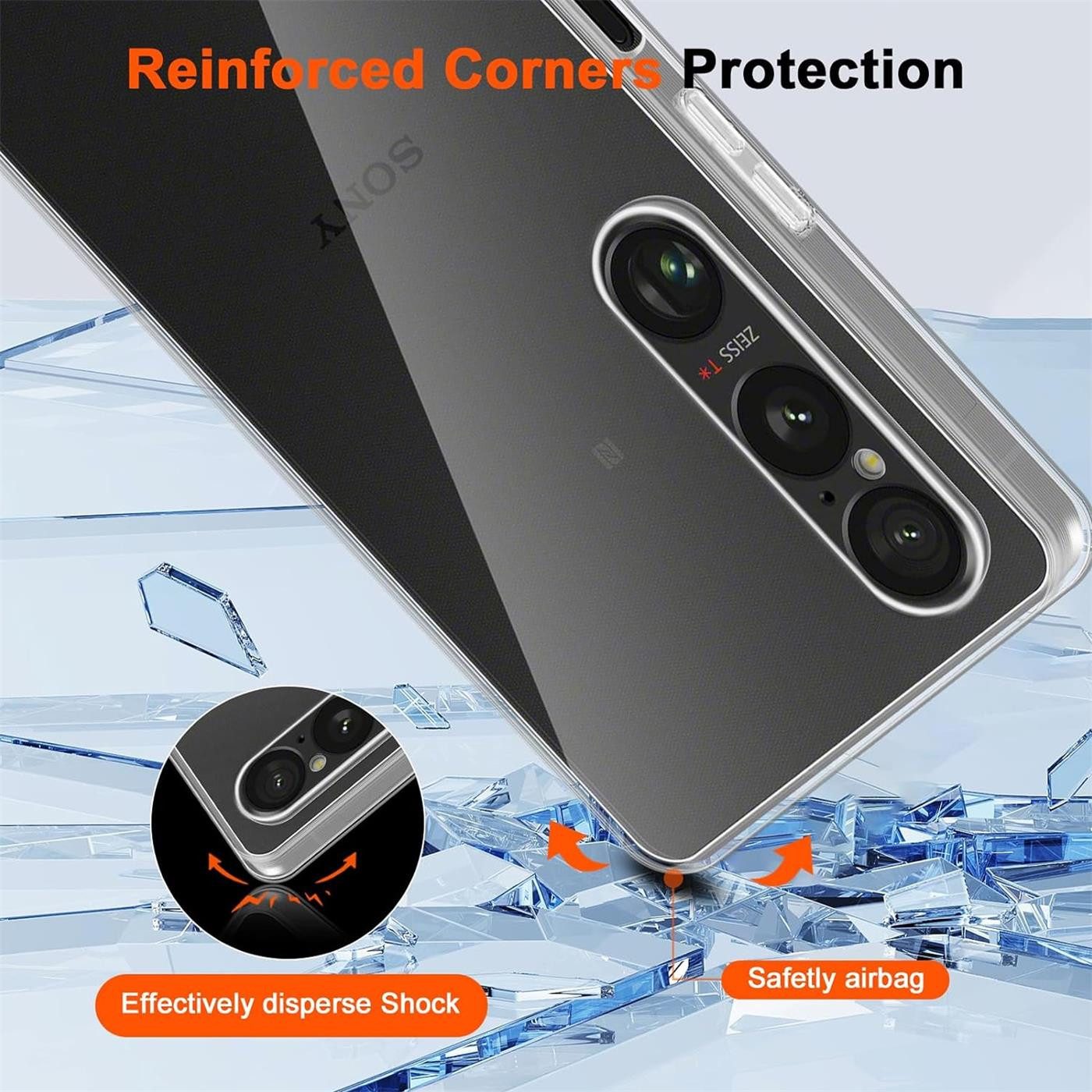CoolGadget Handyhülle Transparent Ultra Slim Case für Sony Xperia 1 VI 6,5 Zoll, Silikon Hülle Dünne Schutzhülle für Xperia 1 VI 2024 Hülle