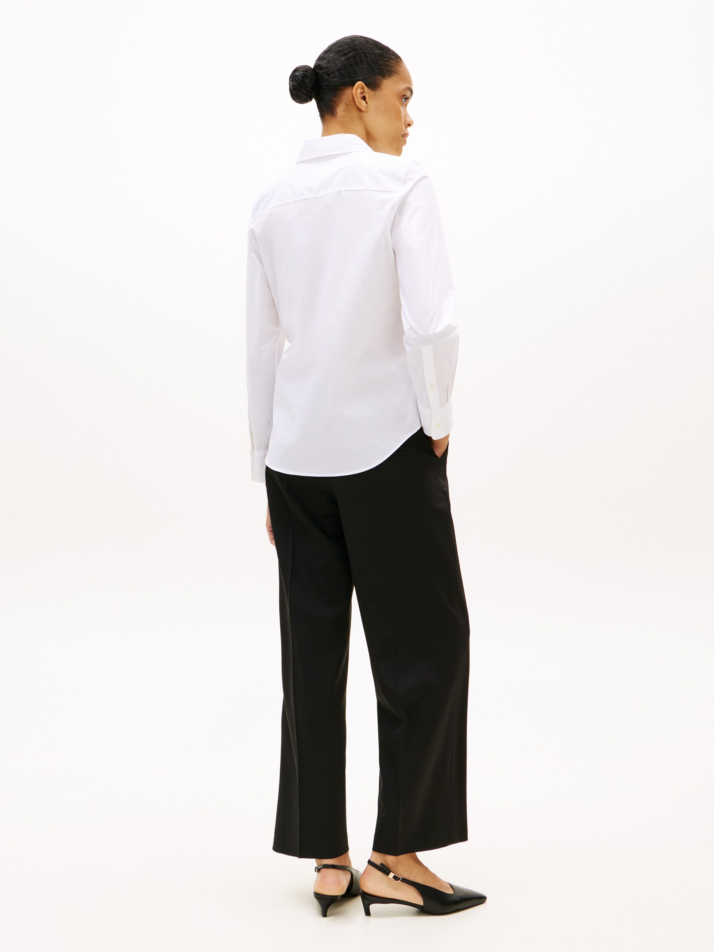 Tommy Hilfiger Hemdbluse STRETCH REGULAR LS SHIRT mit gesticktem Tommy Hilfiger Logo, Regular Fit