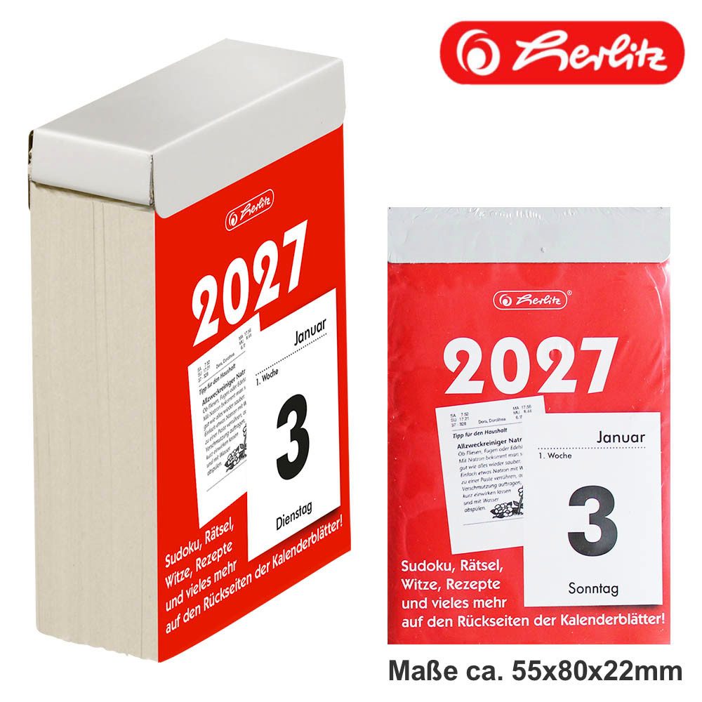 Herlitz Wandkalender Abreißkalender 2027 Größe 3