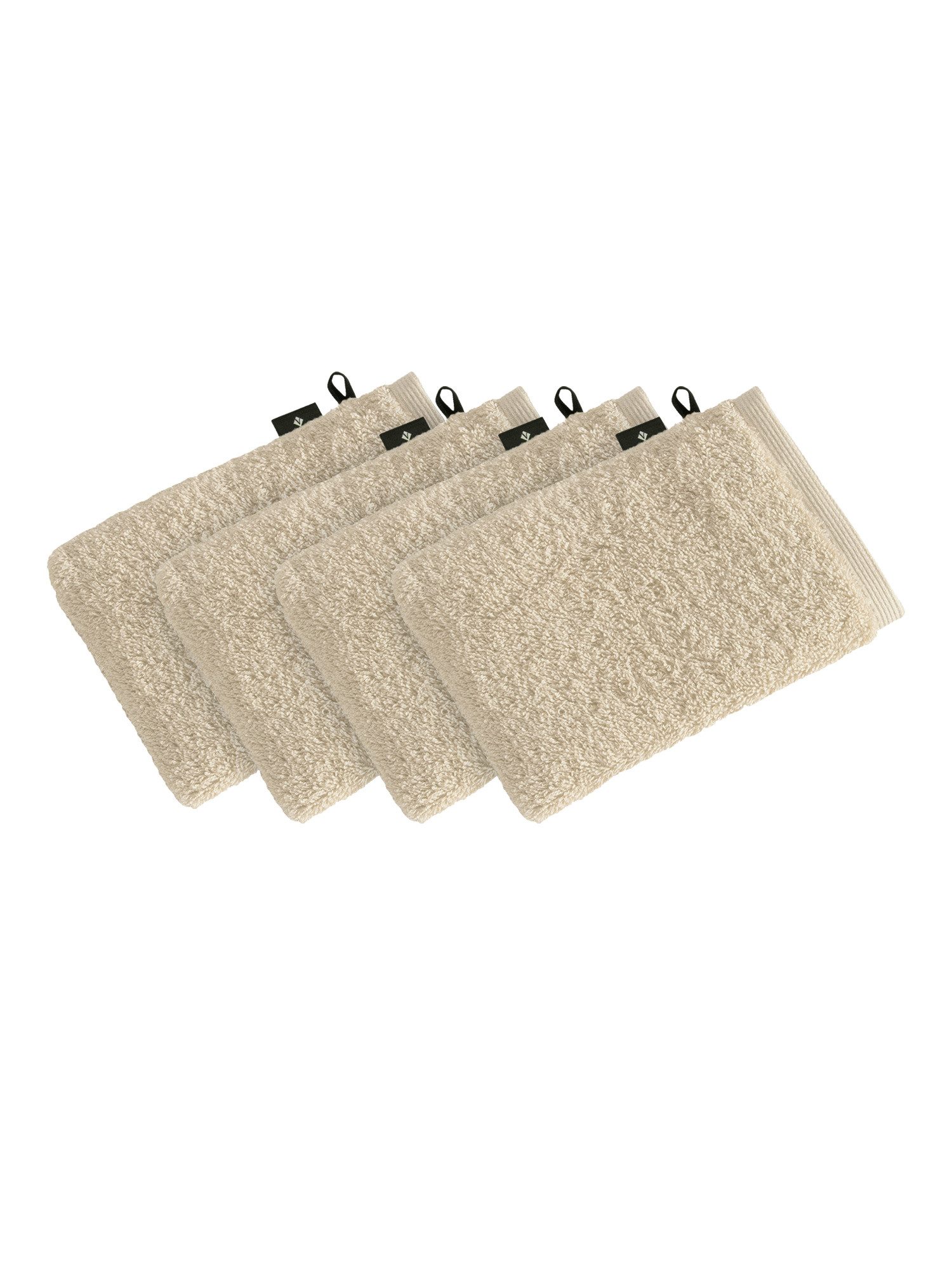 Vossen Waschhandschuh 4er Pack Waschhandschuh 22 x 16 cm High Line, Webfrottier (Spar-Set, 4-St)