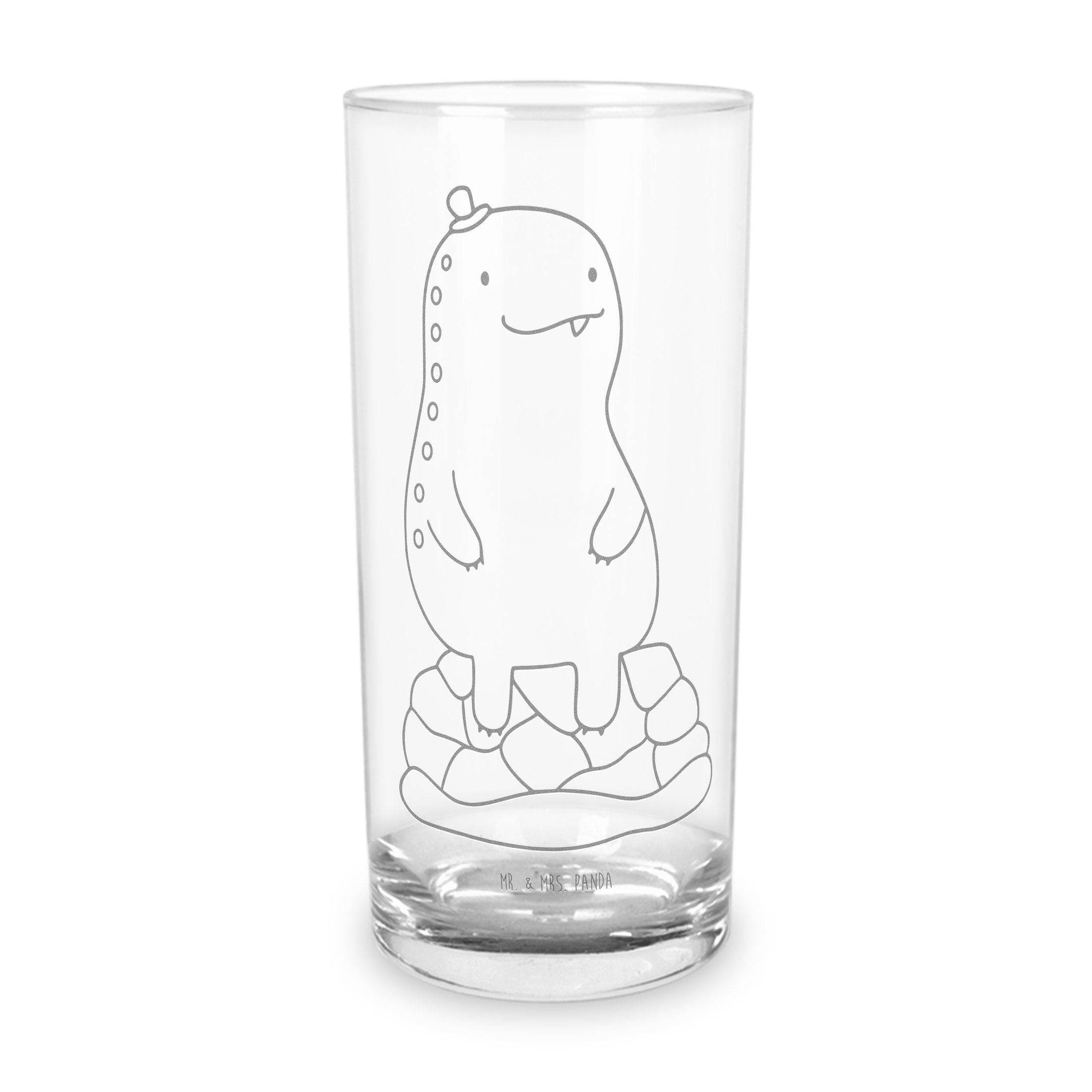 Mr. & Mrs. Panda Glas Schildkröte Pause, Glas 200 ml, Transparent, sitzen, Entspannen, Trin, Premium Glas, Glasbecher Achtsam Cocktailglas