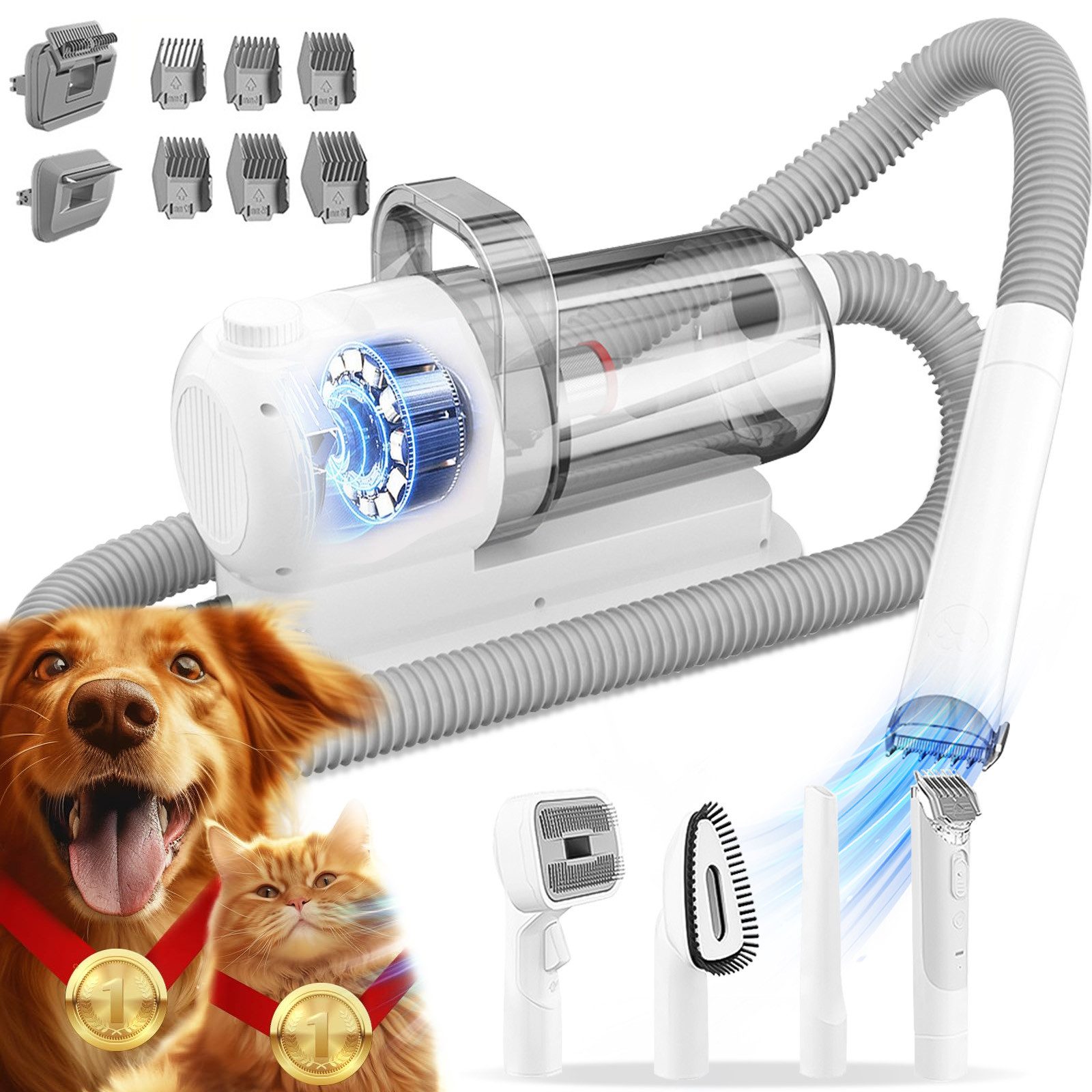 Hundeschermaschine Hundeschermaschine mit Staubsauger 13kpa Profi Haustierpflegeset leise