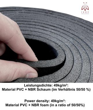 IKHEMalarka Dämmunterlage Kautschuk (PVC + NBR) Dämmung Schaum Selbstklebend 10mm Isolierstärke, 1 Meter Breit