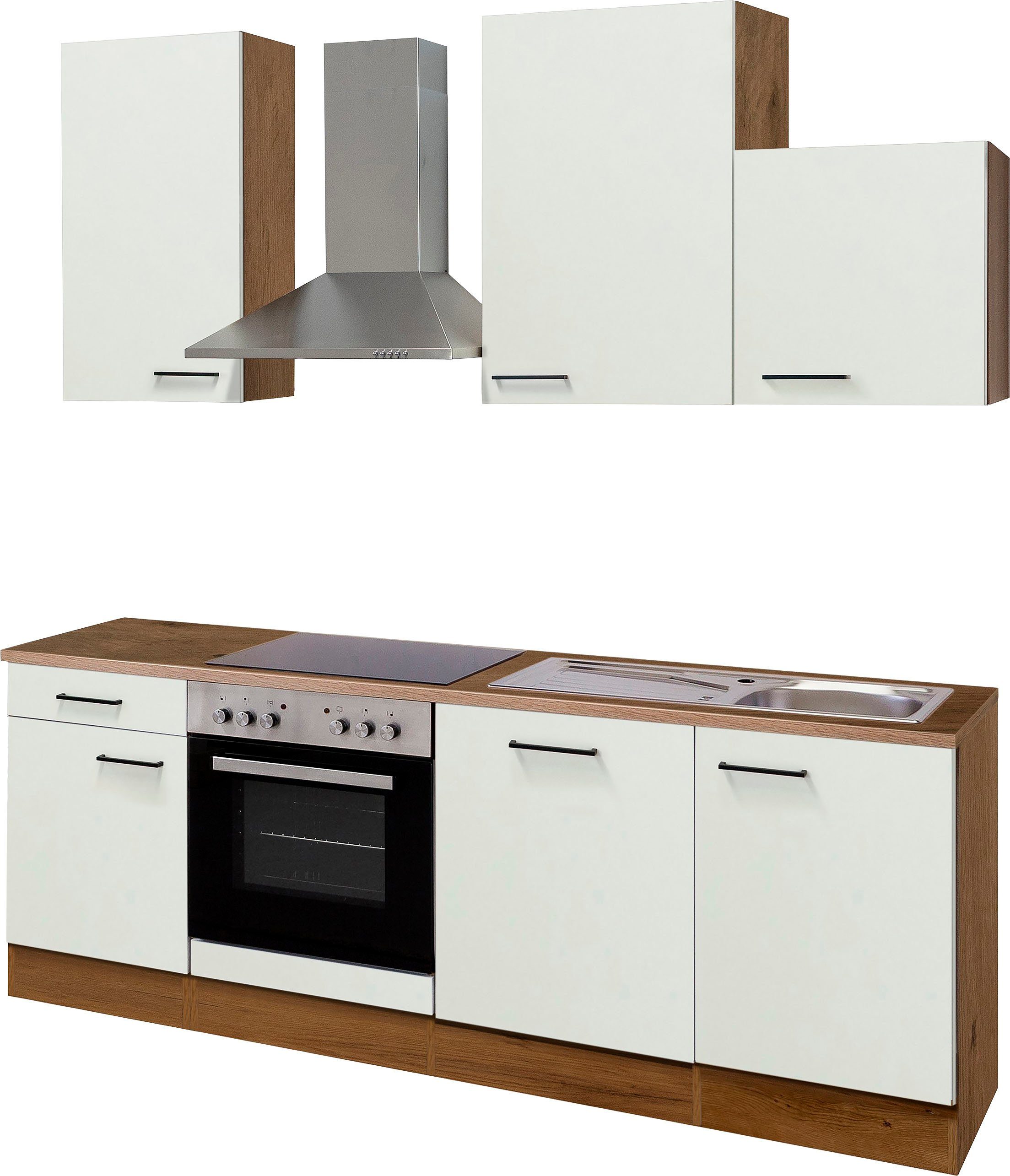 Flex-Well Küchenzeile Vintea, wahlweise mit E-Geräten, Gesamtbreite 220 cm