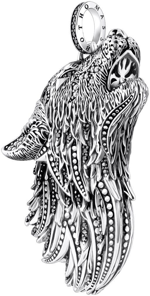 THOMAS SABO Kettenanhänger Wolf-Profil, mit Zirkonia (synth)