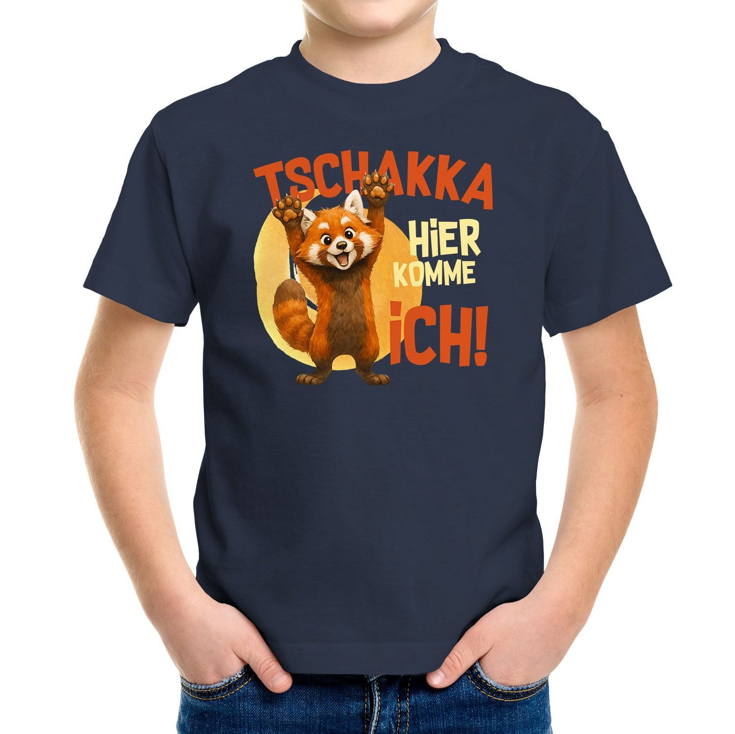 Print-Shirt Kinder T-Shirt Tschakka Hier komme ich Lustige Comic Tiermotiv-Shirts