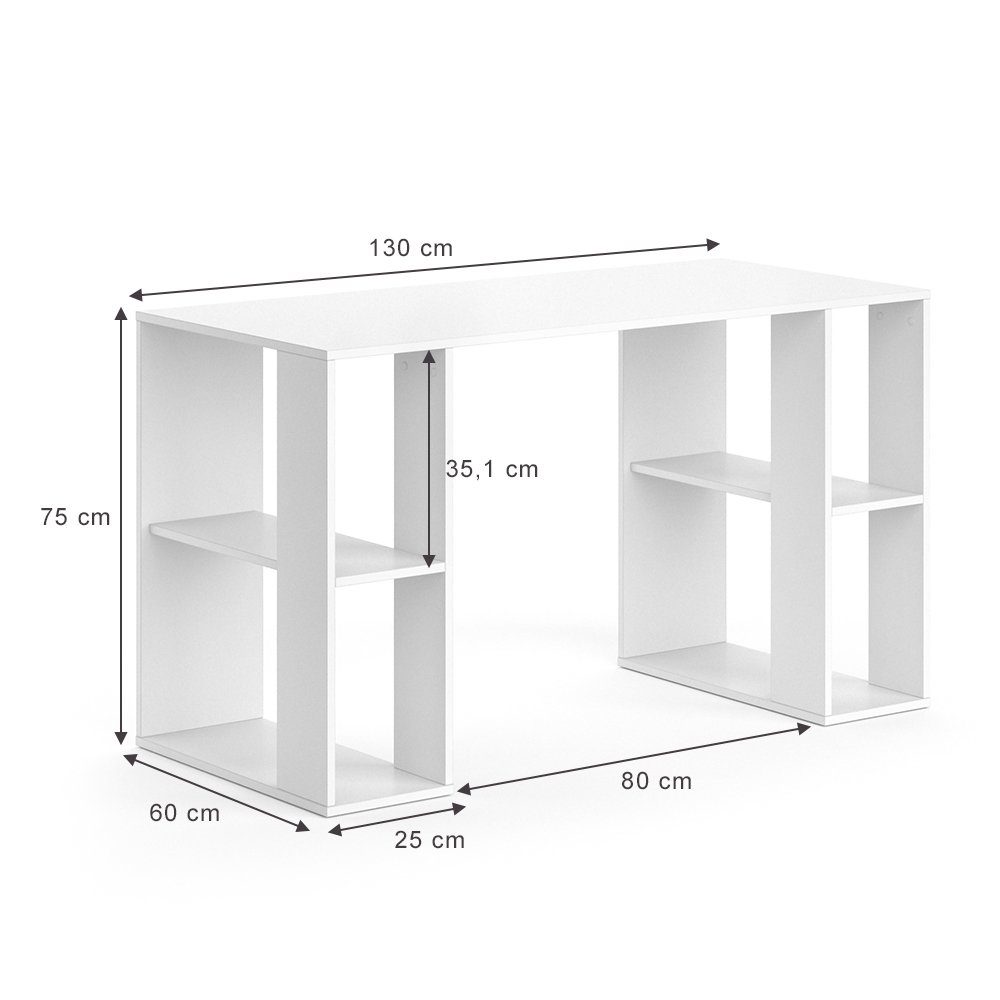 Vicco Schreibtisch Arian, Weiß, 130 x 60 cm (1-St)