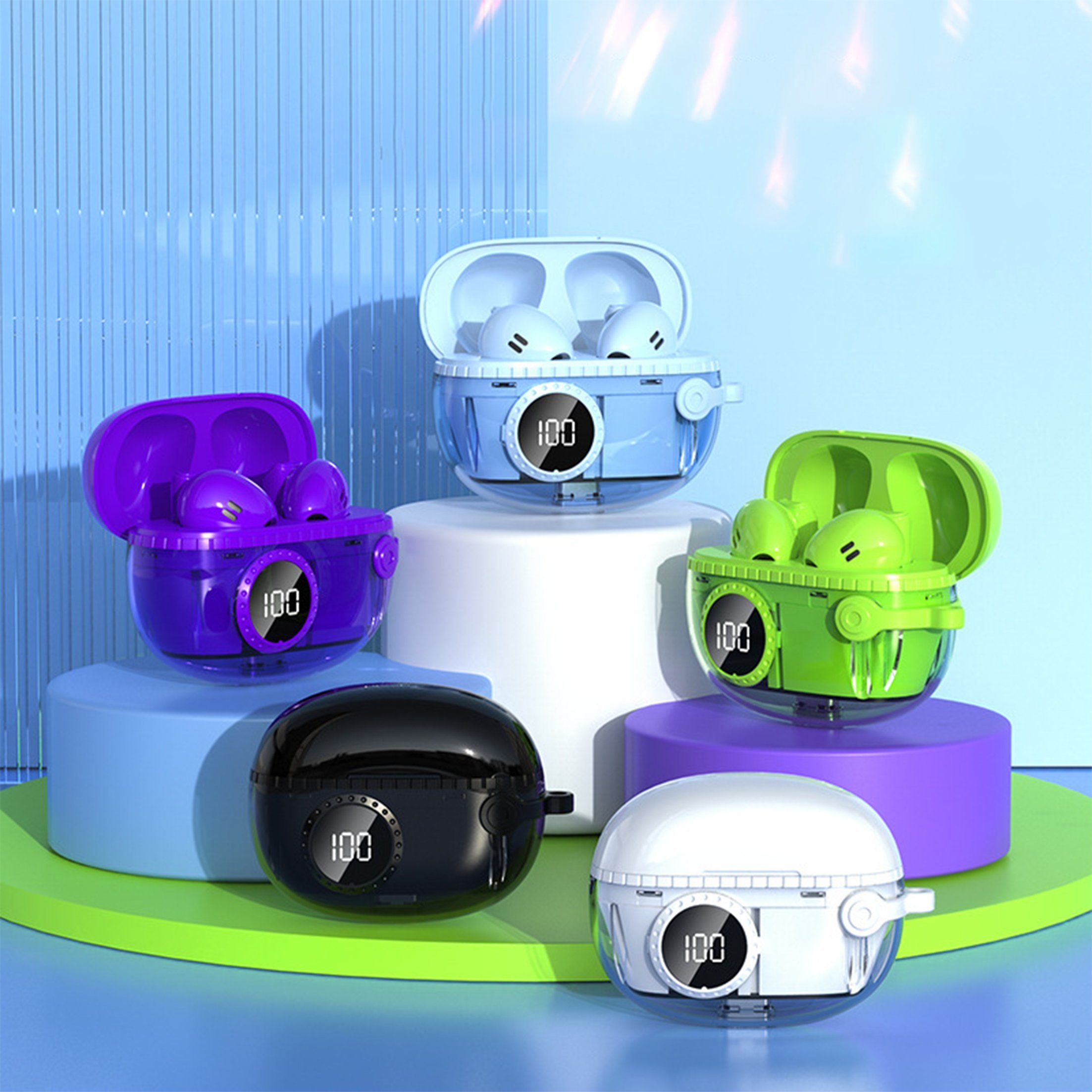 Diida grün Geräuschunterdrückung,Smart Kopfhörer,In-Ear-Bluetooth-Kopfhörer Funk-Kopfhörer mit