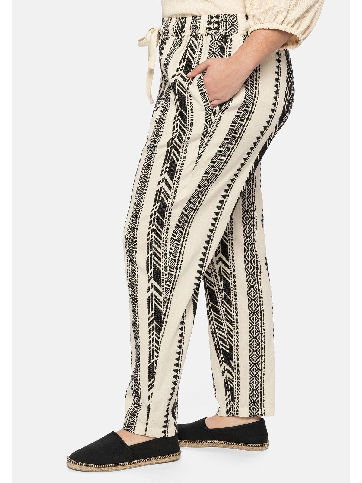 Damen Hosen Sheego Schlupfhose Schlupfhose aus Baumwollmix, mit elastischem Bund