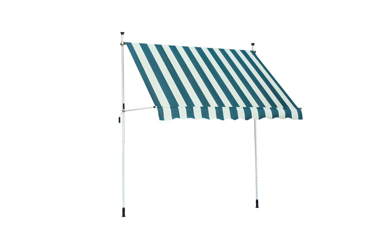Trend Line Klemmmarkise TrendLine Balkon-Markise 2,5 x 1,3 m grün-weiß