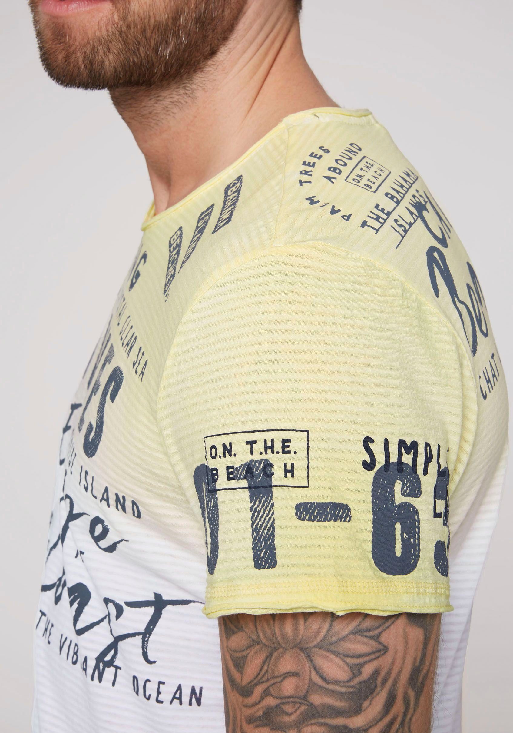DAVID Schriftzügen banana T-Shirt sun CAMP mit