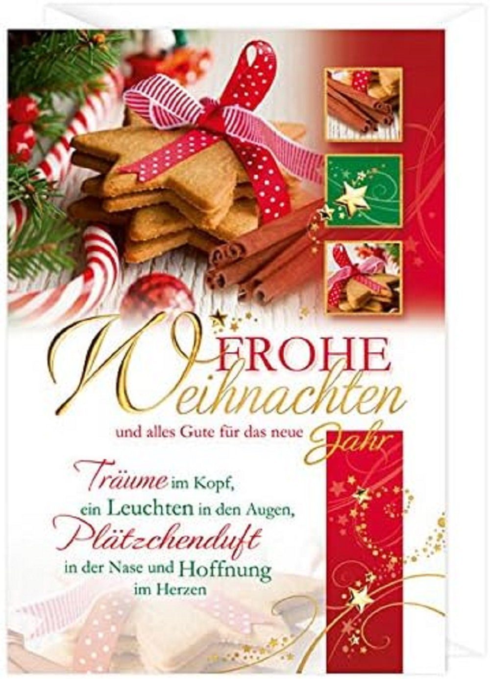 Plätzchen Glückwunschkarte Gruß- - - Weihnachtskarte Hochzeit Karte Geburtstag : - Bunt HOME FASHION