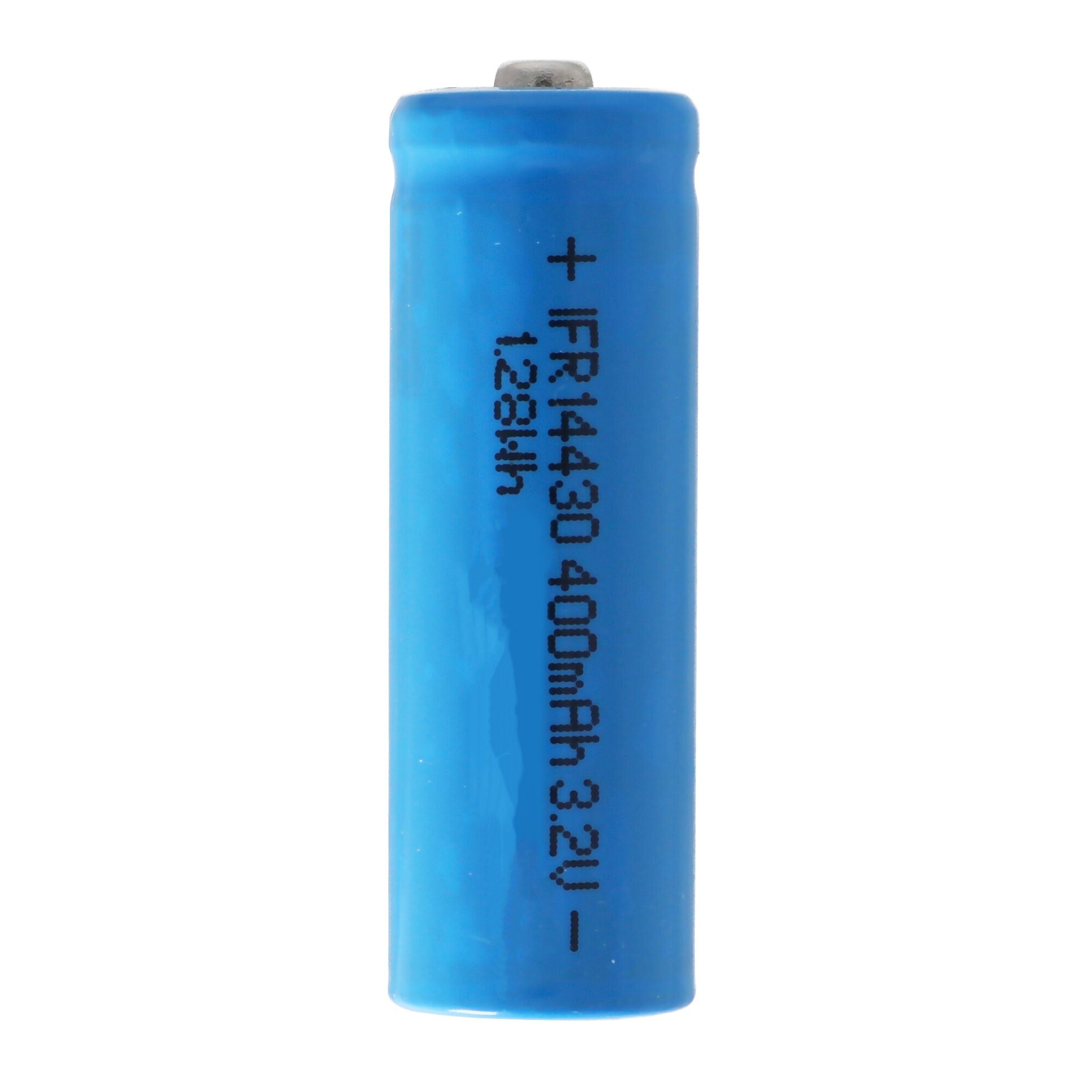 AccuCell IFR 14430 400mAh 3,2V LiFePo4 Akku mit Kopf 43,8x14,2mm, ungeschützt Akku 400 mAh (3,5 V)
