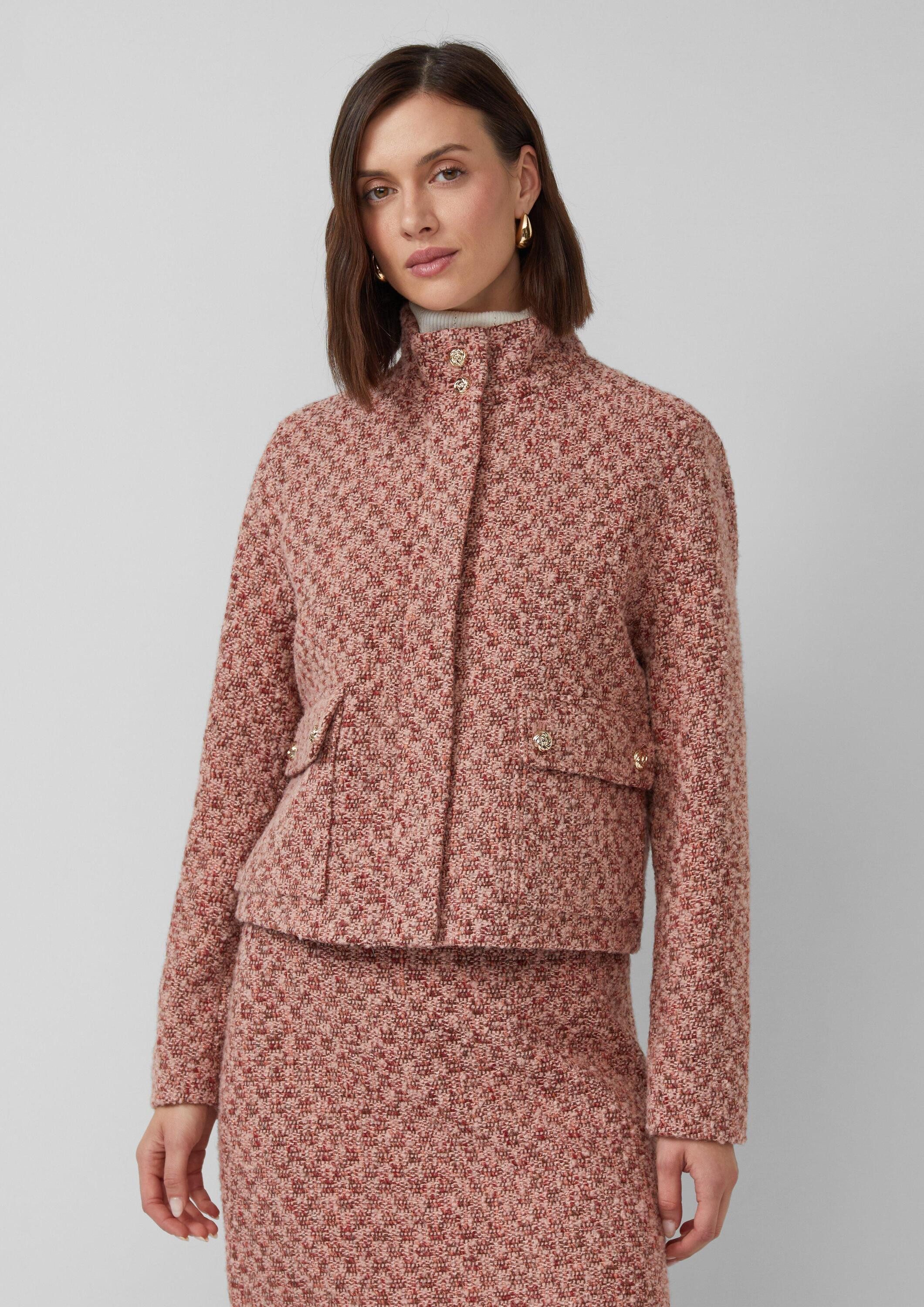 s.Oliver Funktionsjacke Indoor-Jacke Gefütterte Bouclé-Jacke mit verdecktem günstig online kaufen