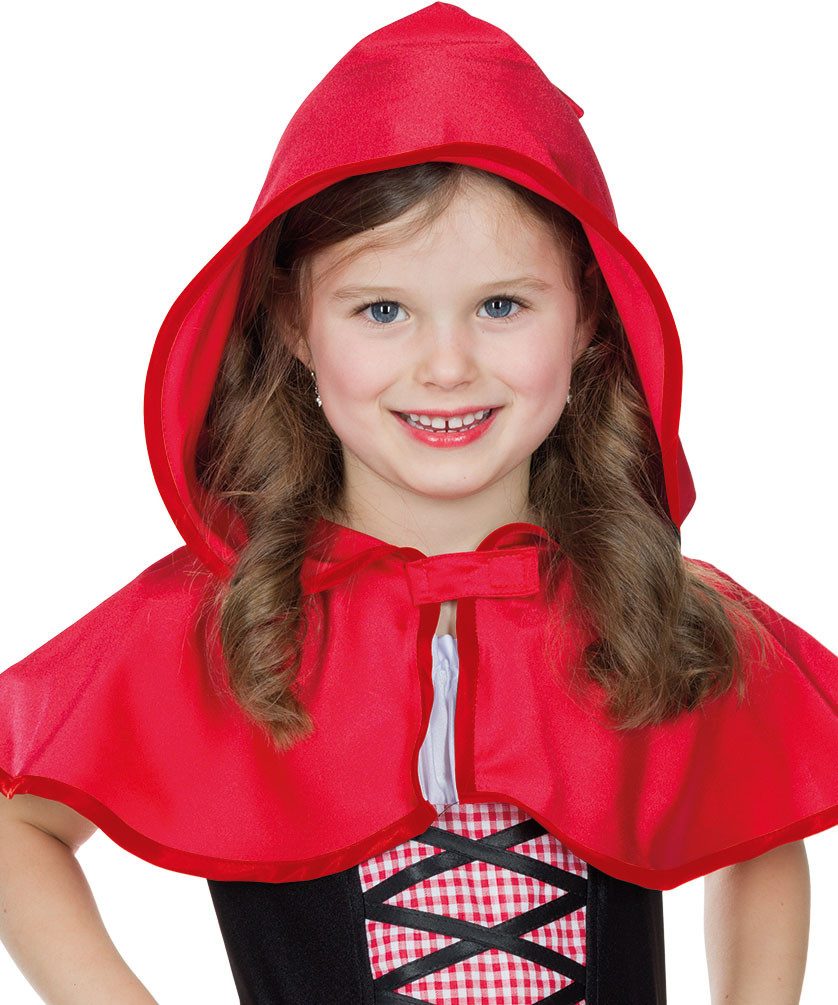 Karneval-Klamotten Kostüm Rotkäppchen Kinder Madchen mit Cape, Kinderkostüm Rotkäppchenkleid Märchen Mädchenkostüm Karneval