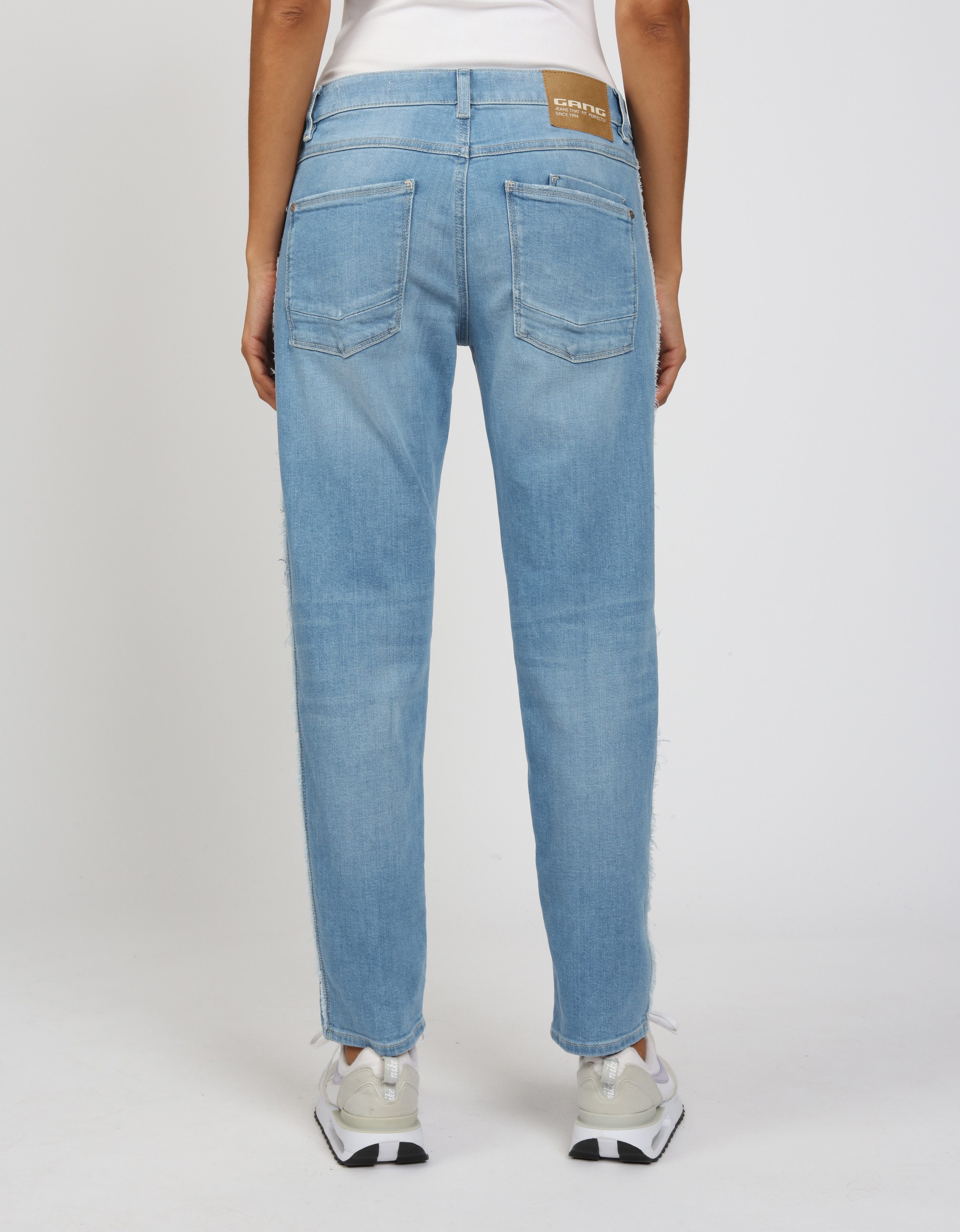 GANG Boyfriend-Jeans 94NADIA mit seitlichen Fransenstreifen günstig online kaufen