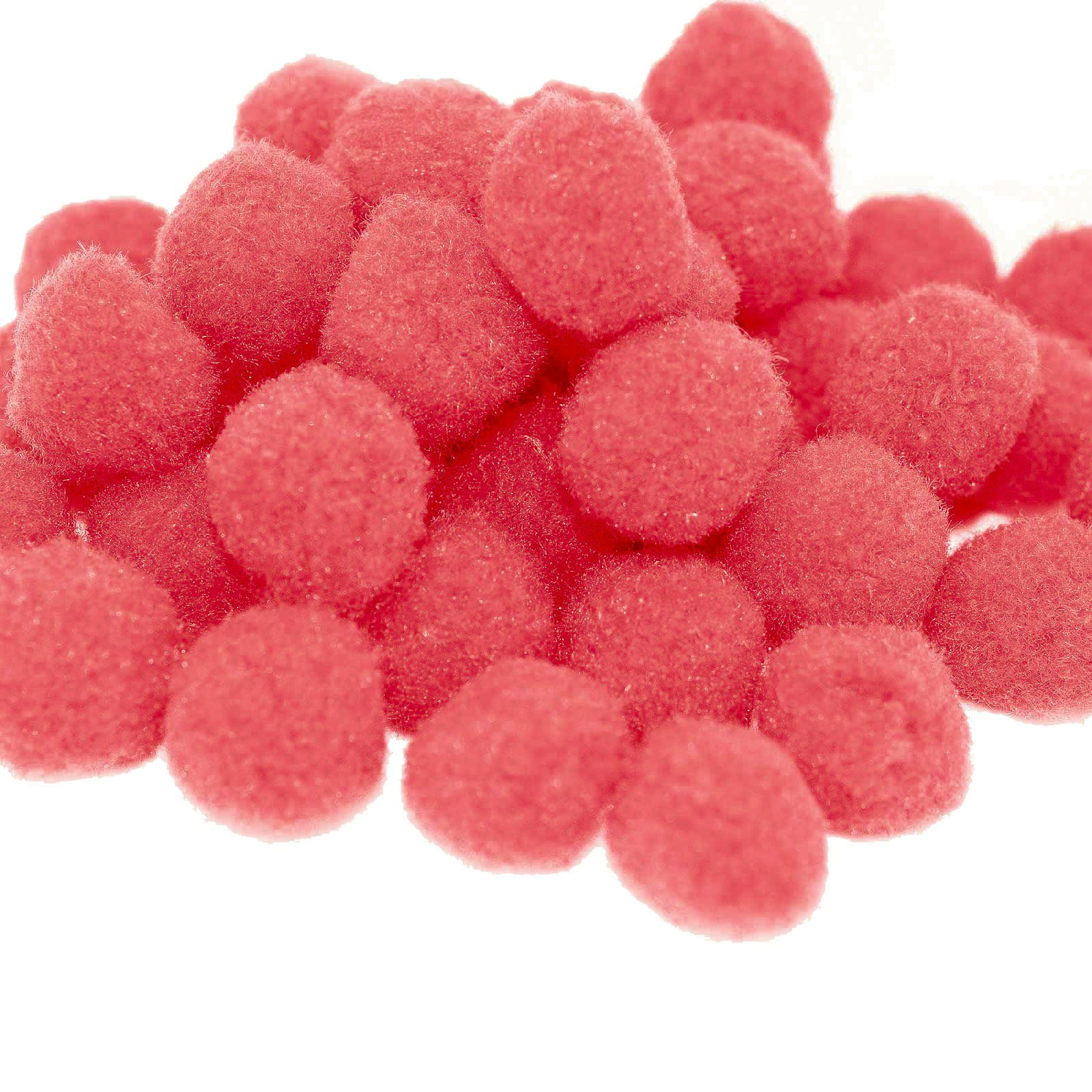 maDDma Pompon 100 Pompons, 15mm, kreativ zum Basteln, Farben oder Farbmix, pink