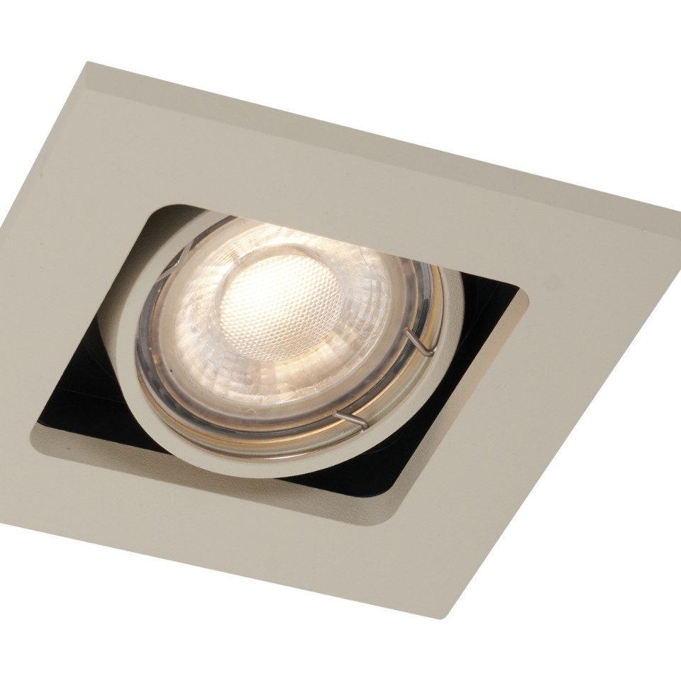 Qazqa LED Einbaustrahler Qure, ohne Leuchtmittel, Extra-Warmweiß, QAZQA Downlight, gu10, Beige, Aluminium, Modern