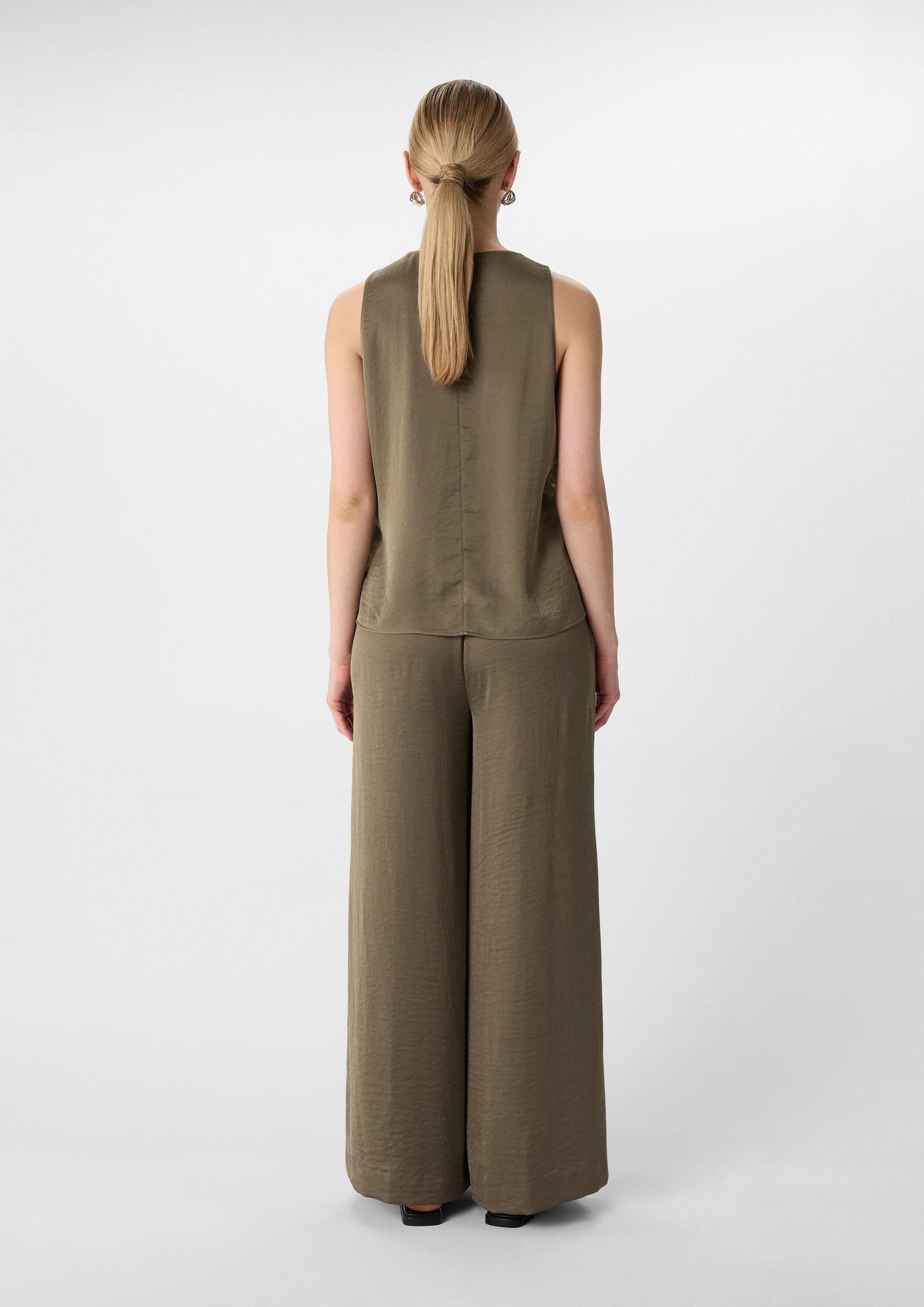comma Blusentop Bluse Blusentop mit Struktur und geschlitztem Saum
