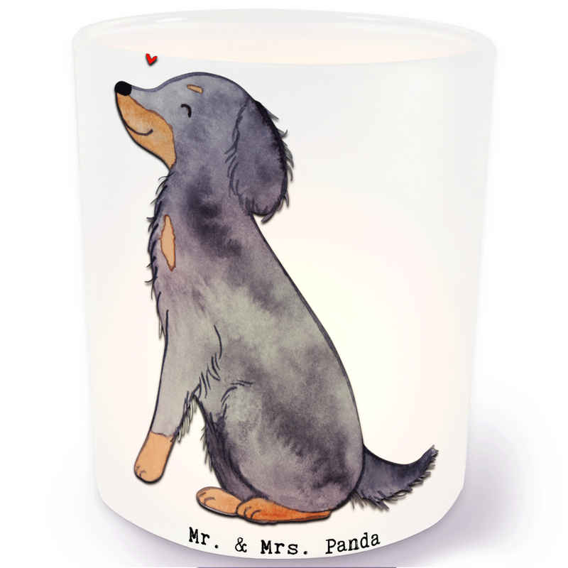 Mr. & Mrs. Panda Windlicht Gordon Setter Lebensretter - Transparent - Geschenk, Hunderasse, Jagd (1 St), Gemütlich