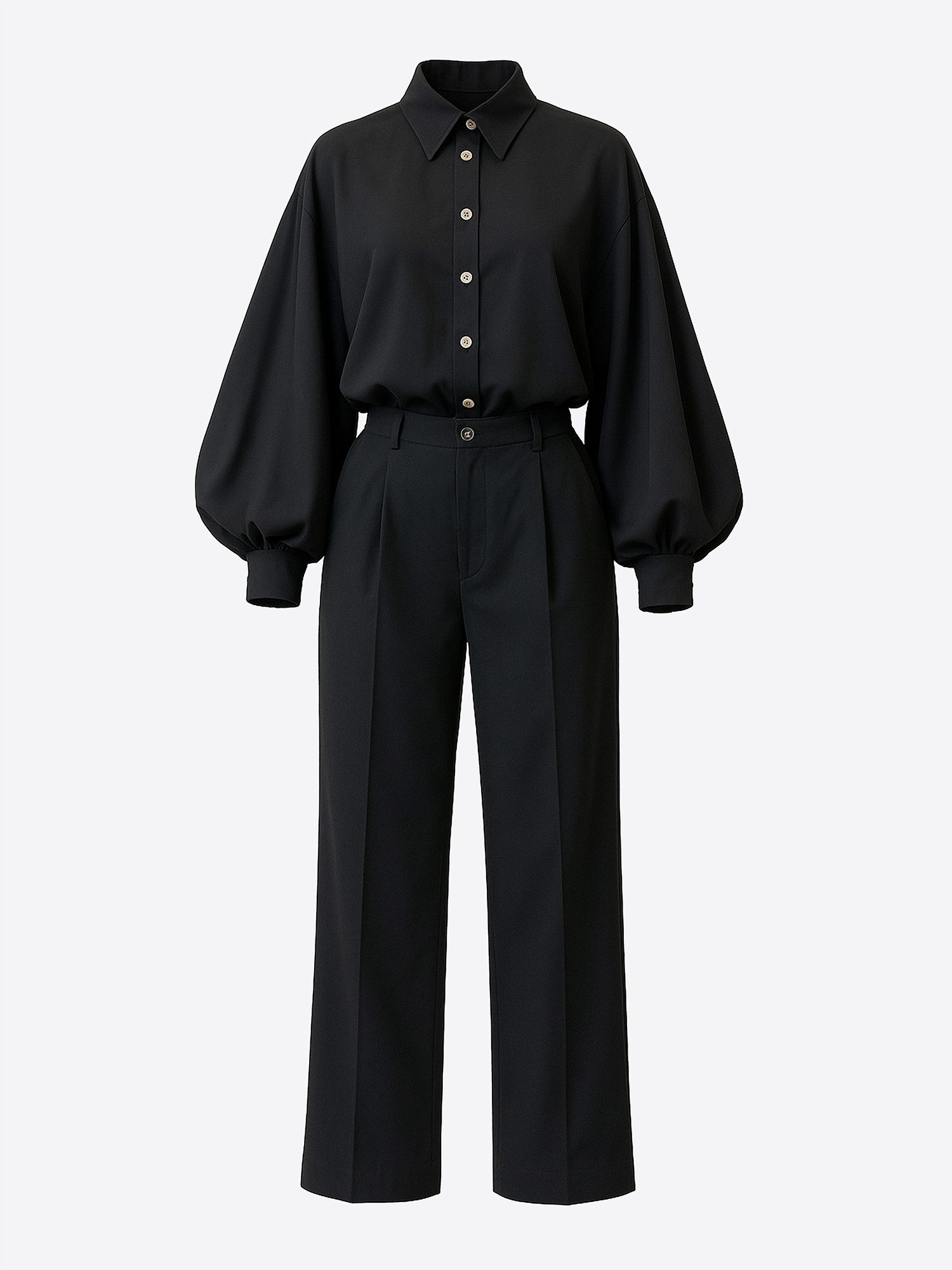 Elara Blusenblazer Oversize Damen Bluse mit Fledermausärmeln & Knopfleiste