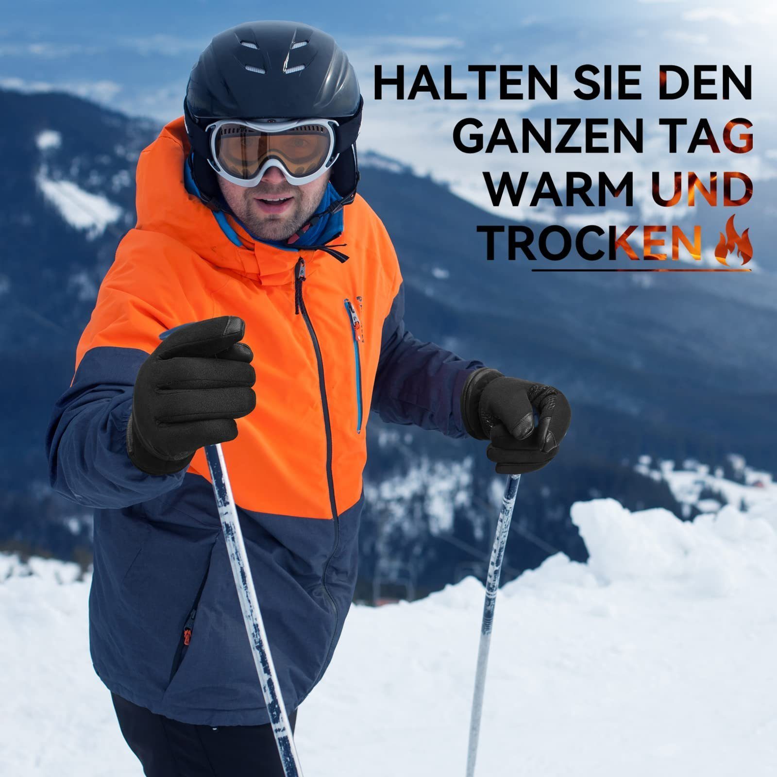 Sport Handschuhe Haiaveng Herren und Arbeit Multisporthandschuhe für wasserdichte Winterhandschuhe,