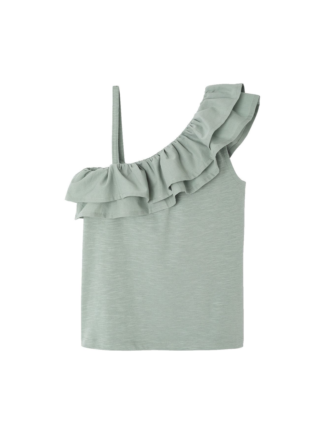 Kurzarmshirt Asymmetrisches Mädchen Volant-Top