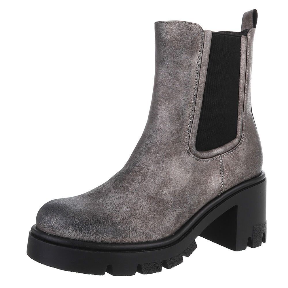 Ital-Design Trendige Chelsea-Boots mit Blockabsatz für Damen Plateaustiefel günstig online kaufen
