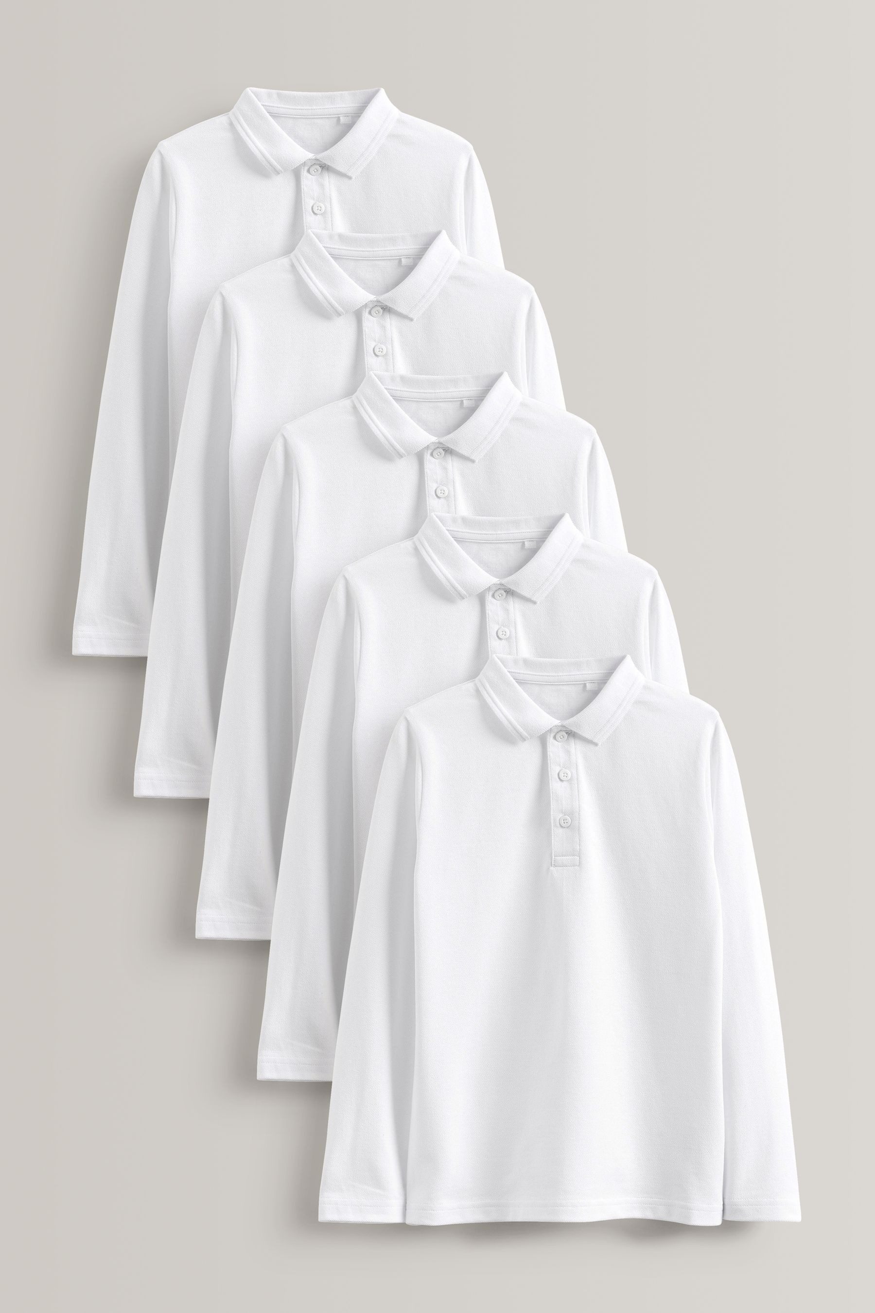 Langarm-Poloshirt 5er-Pack Langarm-Poloshirts für die Schule