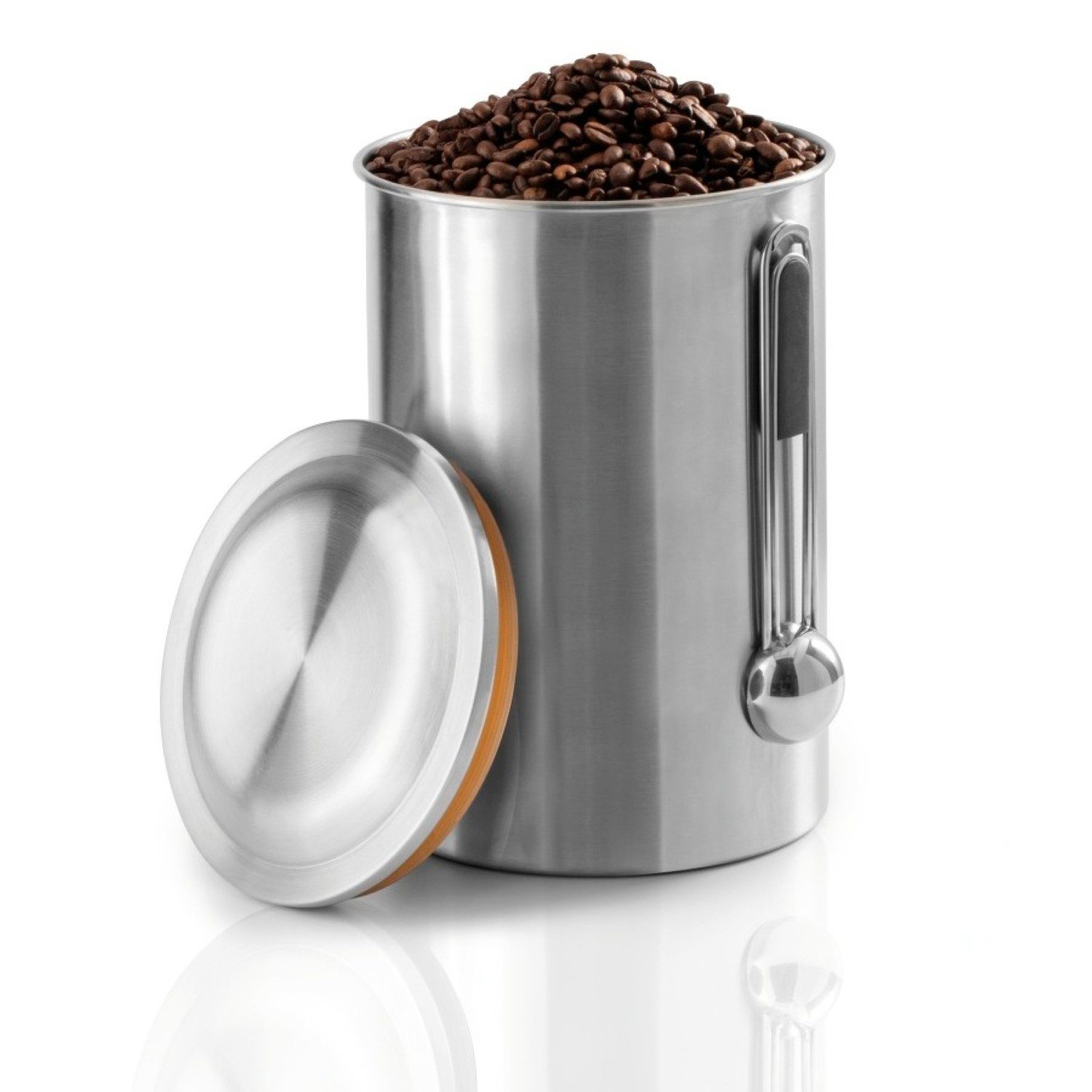 Xavax Kaffeedose Kaffeedose Edelstahl Luftdicht + Dosierlöffel, Edelstahl, (Set Behälter + Löffel, 1-tlg., 1x Dose 1x Maßlöffel), 1kg Vorratsdose Behälter Dose Kaffeebohnen Kaffeepulver Lebensmittel