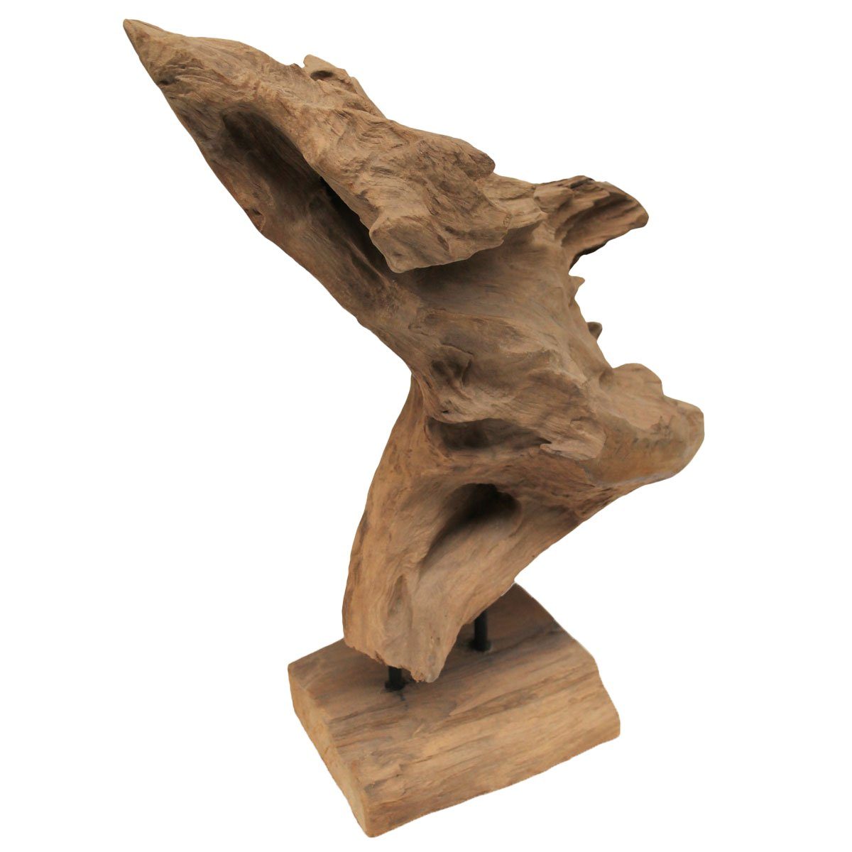Lindner Skulptur Teakholz-Fragment mit Bodenplatte 75-85cm günstig online kaufen