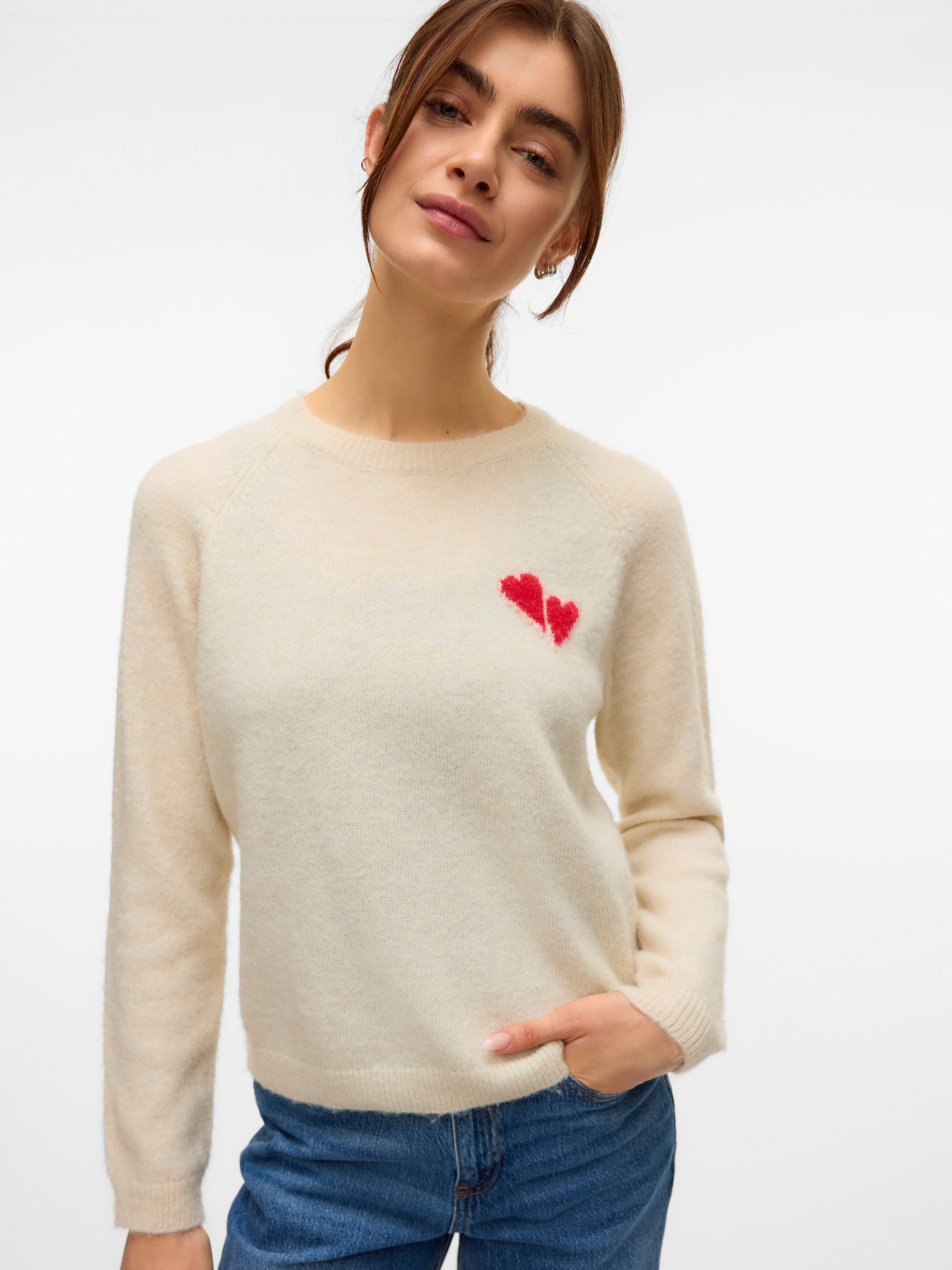 Vero Moda Strickpullover VMBAM LS O-NECK PULLOVER BOO ENT günstig online kaufen