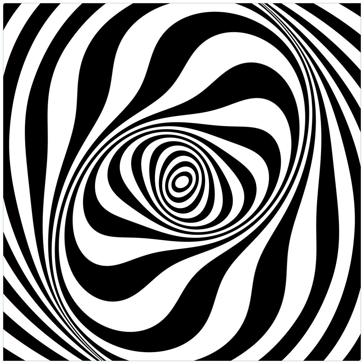 Wallario Tischplatte Optische Täuschung - Zebra Muster - schwarz weiß (1 St), für Ikea Lack Tisch geeignet