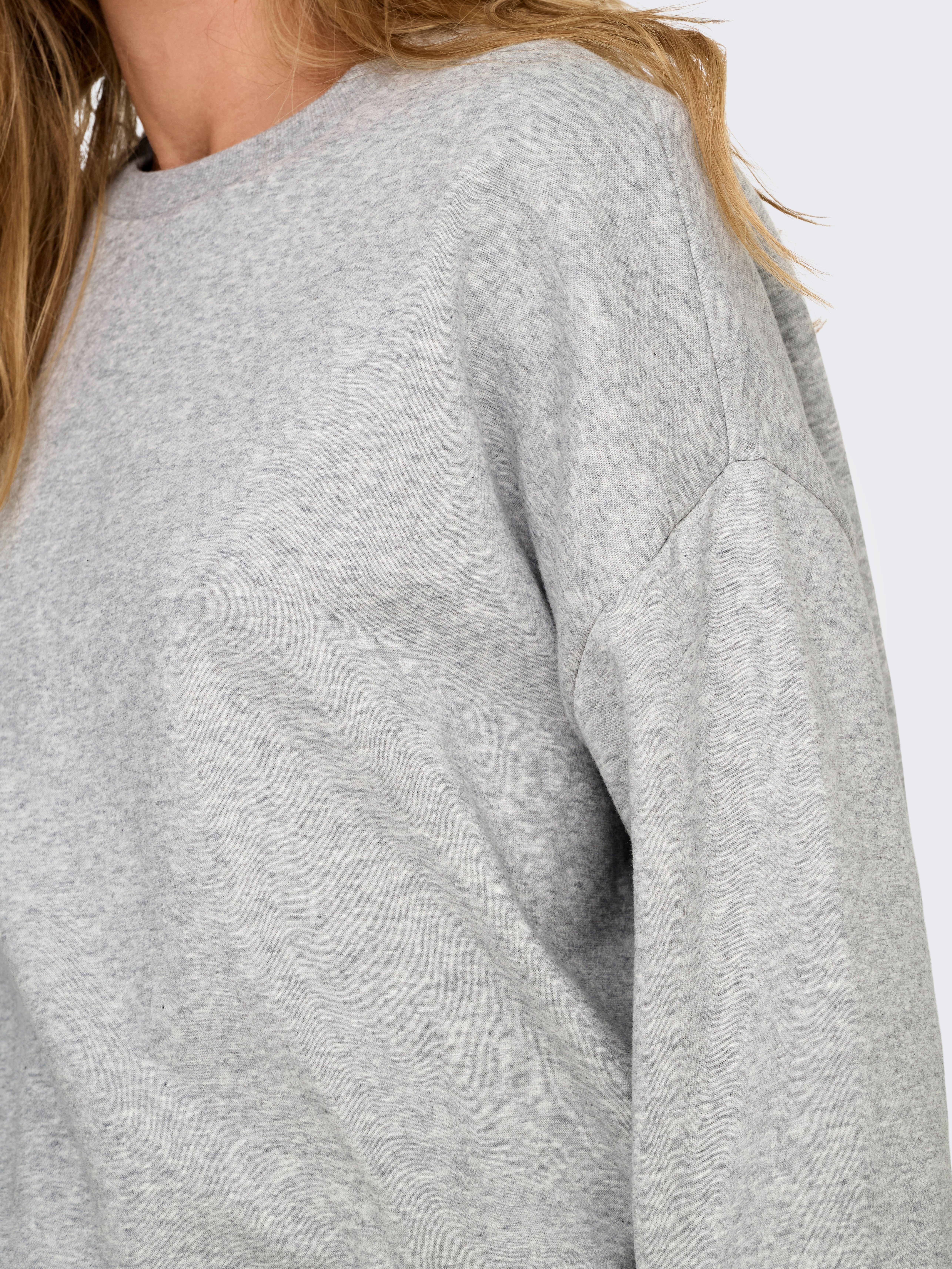 ONLY Sweatshirt ONLSWEAT L/S CREW OVERSIZE SWT Baumwollmischung, loose fit, Rundhals