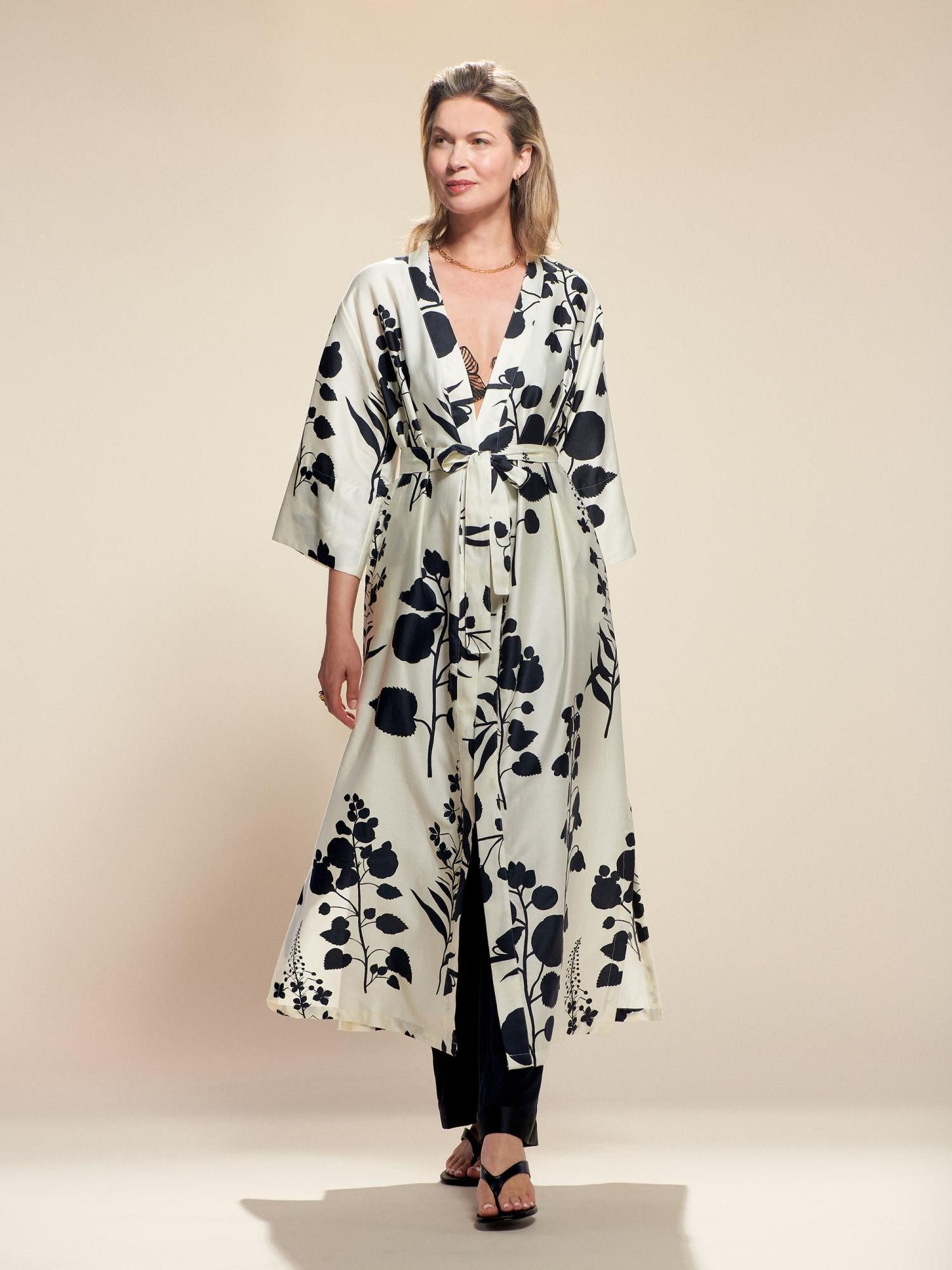 Essenza Kimono Juliet Liva, Langform, Kimono-Kragen, günstig online kaufen