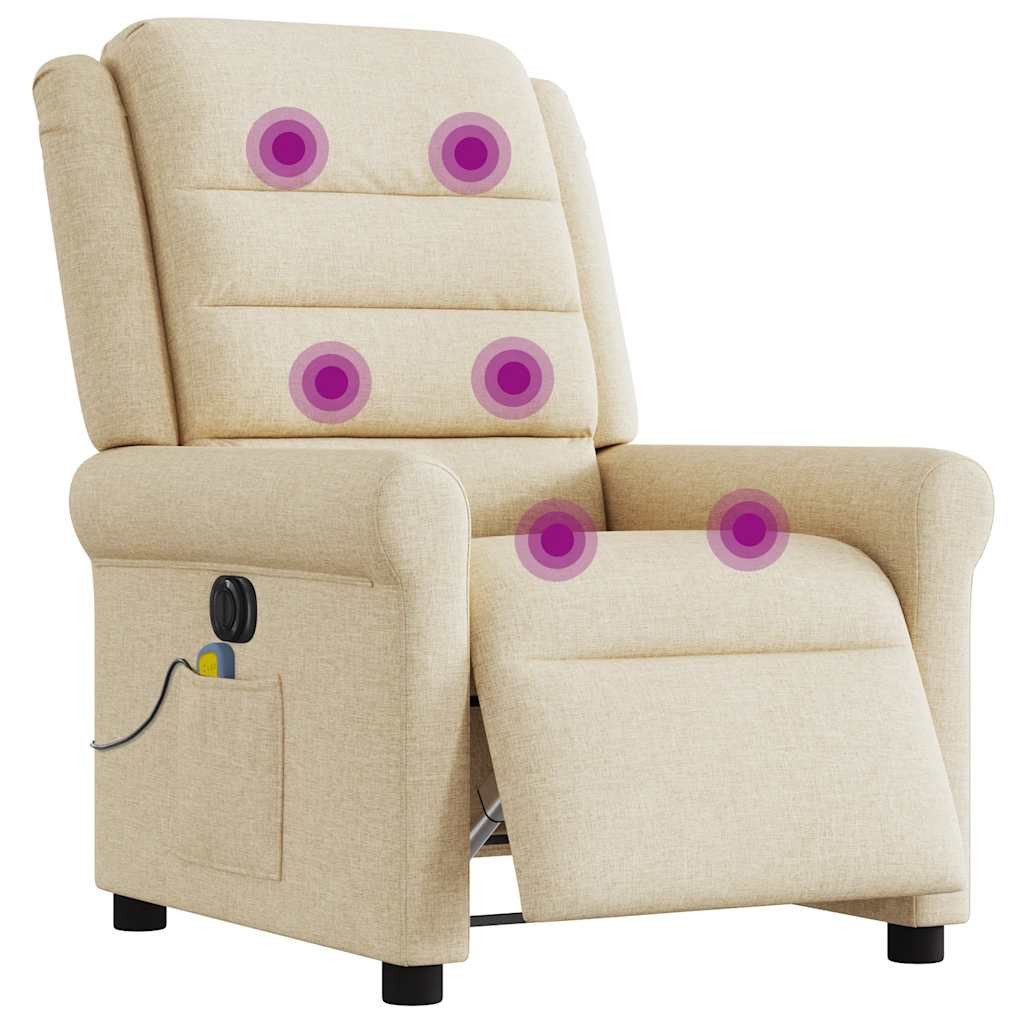 vidaXL Sessel Massagesessel Elektrisch Creme Stoff günstig online kaufen